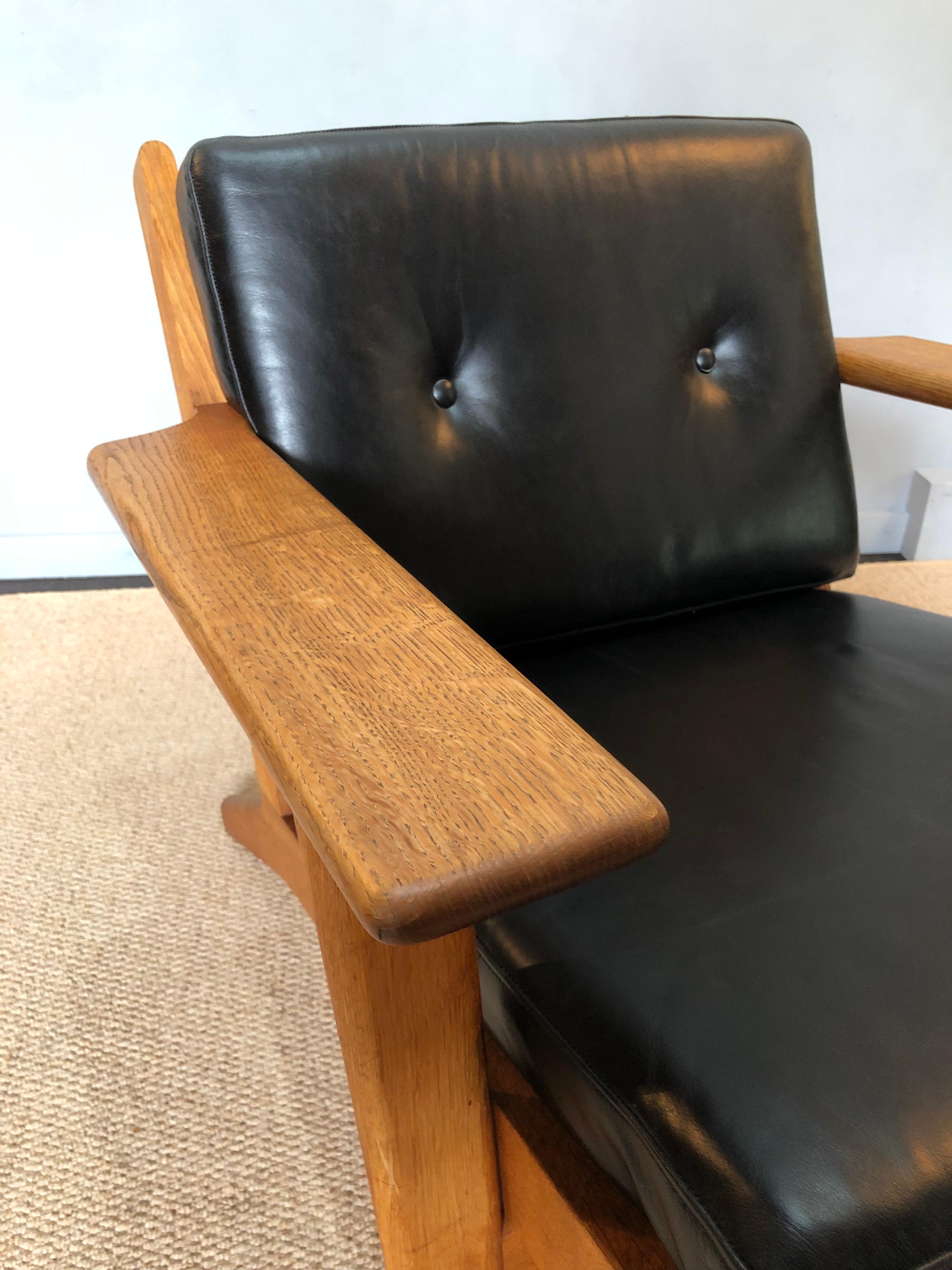 Mid-Century Modern Original 1950’s Hans J Wegner Lounge Chairs, ge290, Fully Reupholstered