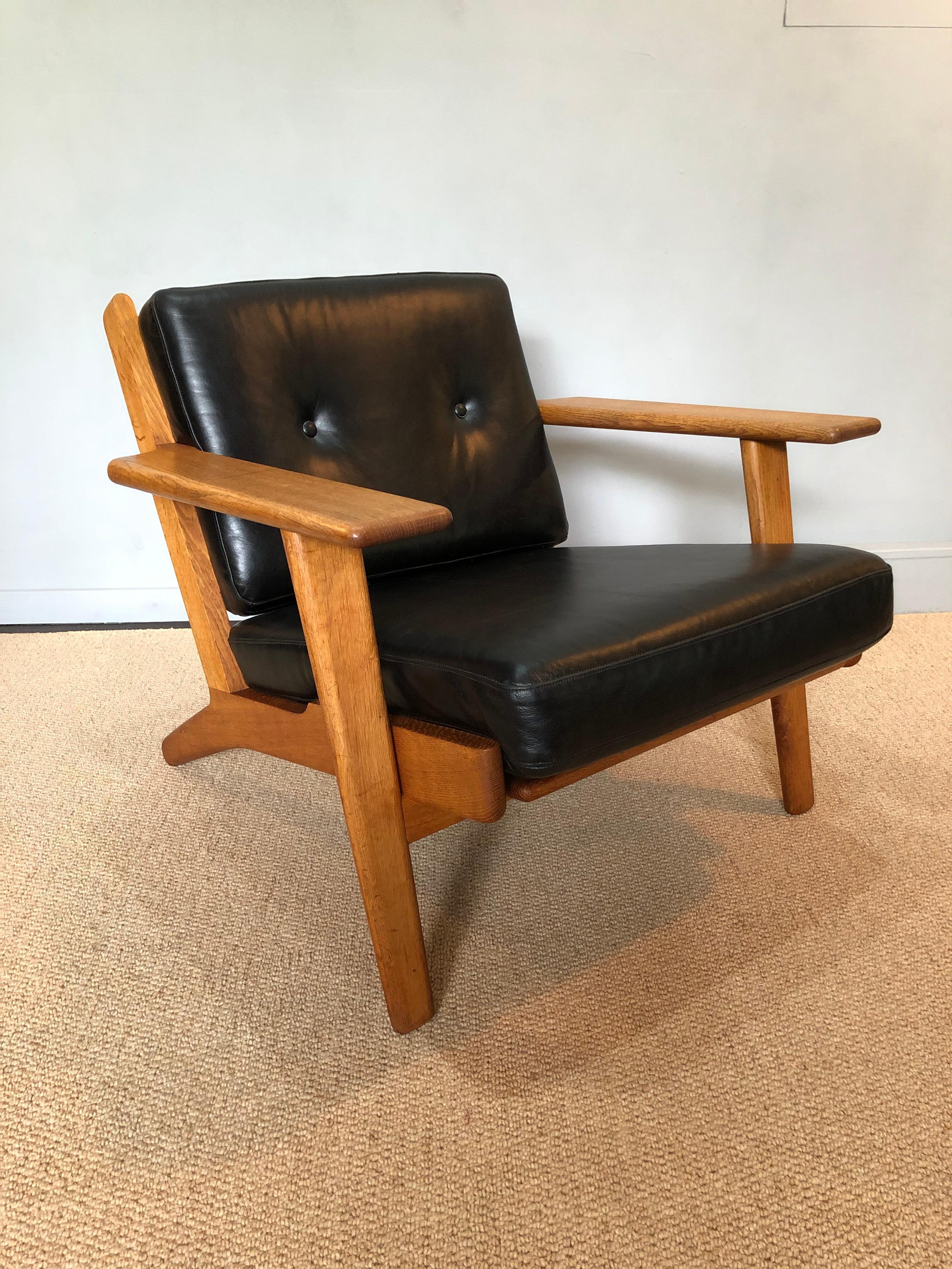 Danish Original 1950’s Hans J Wegner Lounge Chairs, ge290, Fully Reupholstered