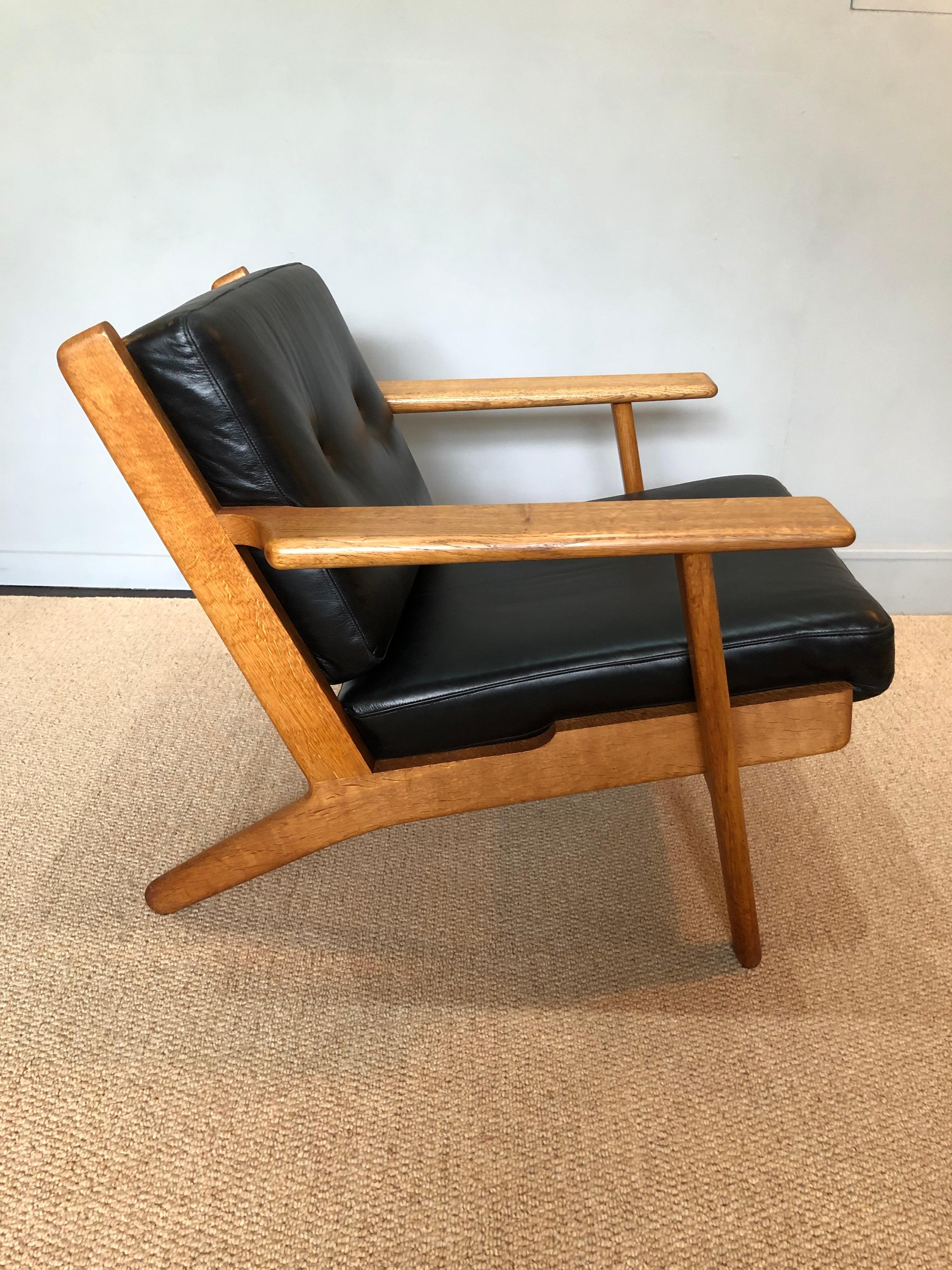 20th Century Original 1950’s Hans J Wegner Lounge Chairs, ge290, Fully Reupholstered