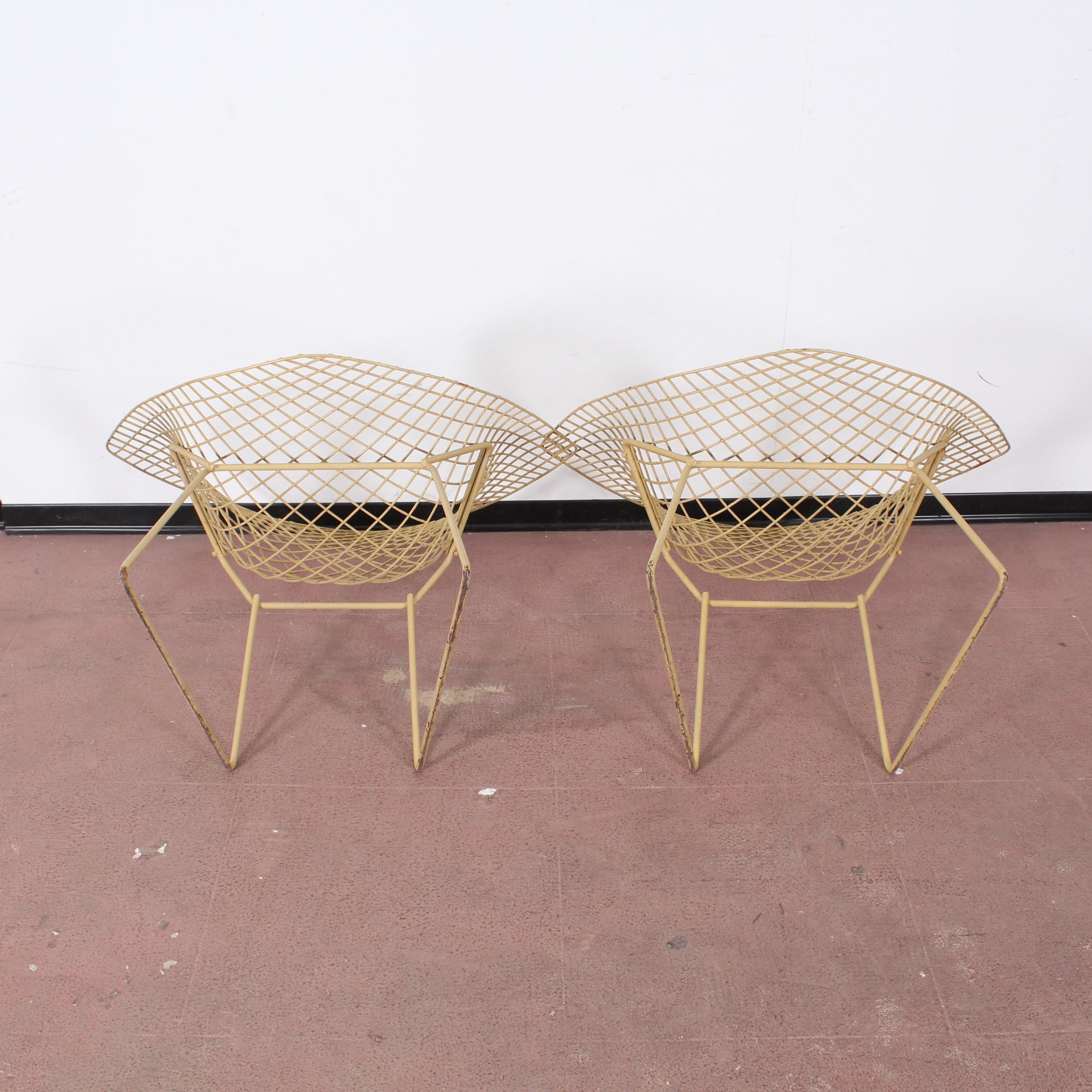 Midcentury Original  “Diamond” Chairs Harry Bertoia for Knoll Italy 1960s 1