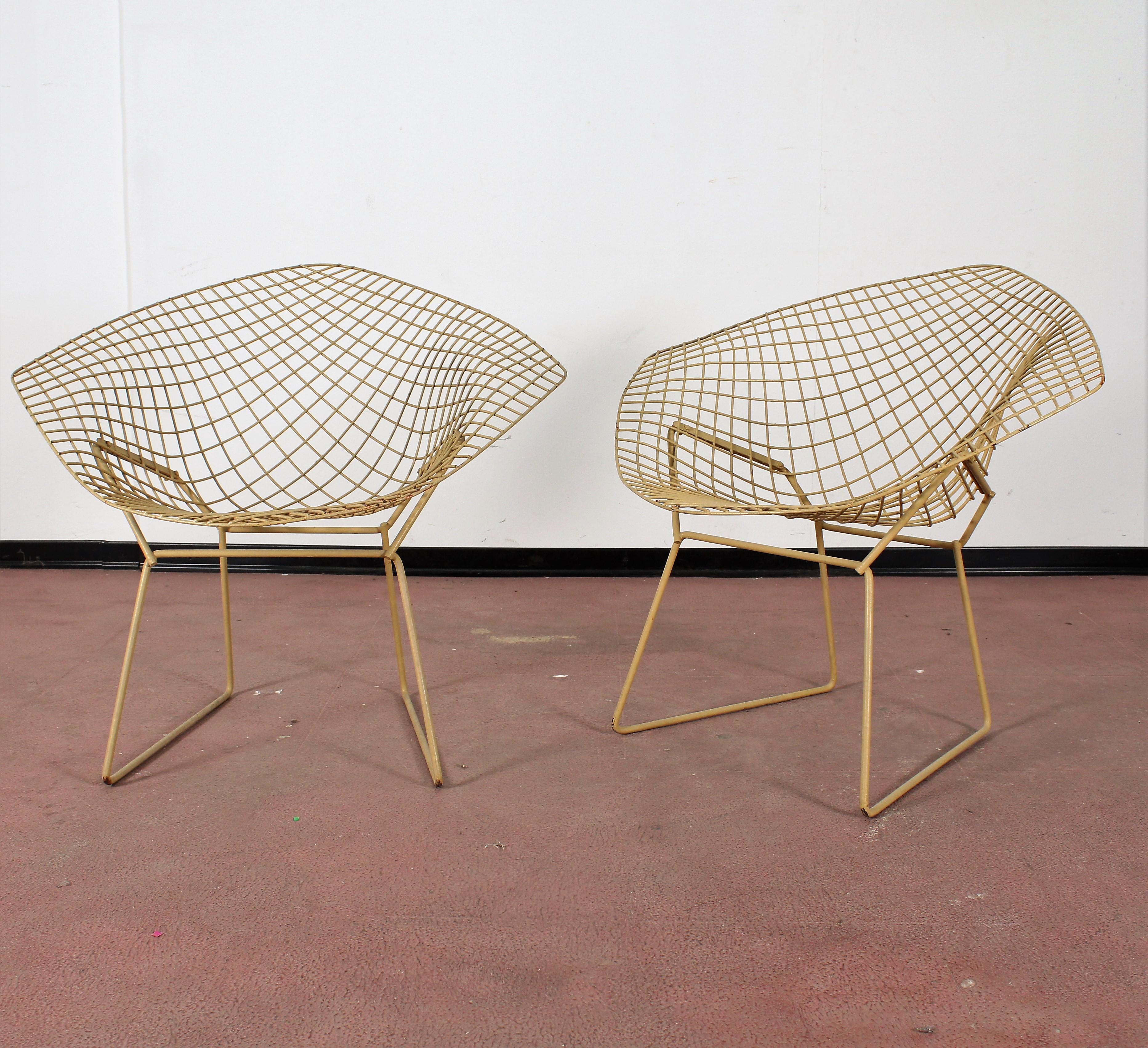 Mid-Century Modern Midcentury Original  “Diamond” Chairs Harry Bertoia for Knoll Italy 1960s