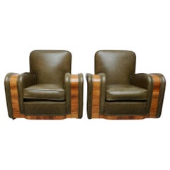 Vintage Original Harry & Lou Epstein Art Deco Tank Chairs Circa 1930