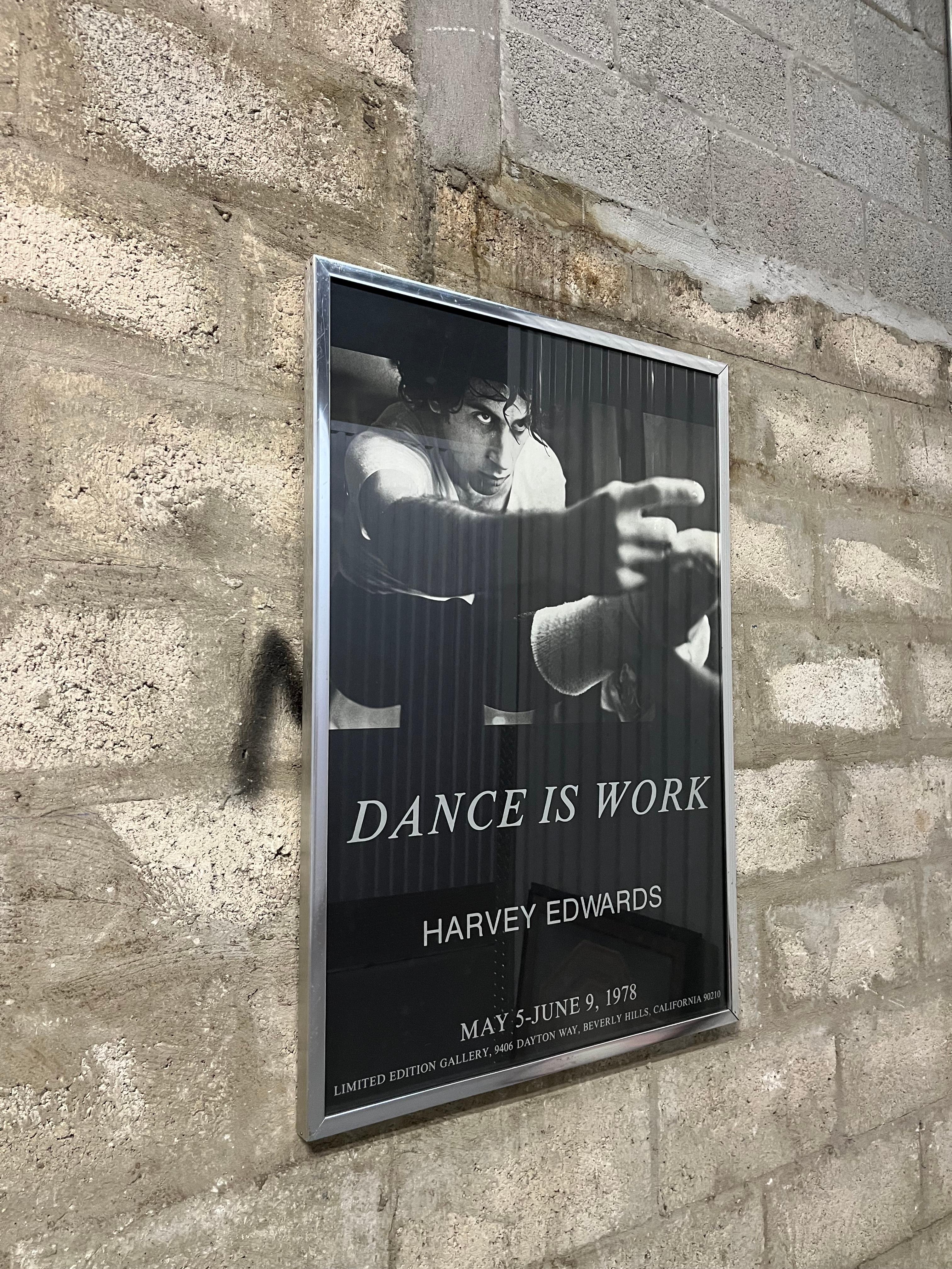 American Original Harvey Edwards Dance Is Work Framed Exhibition Poster. From 1978 For Sale