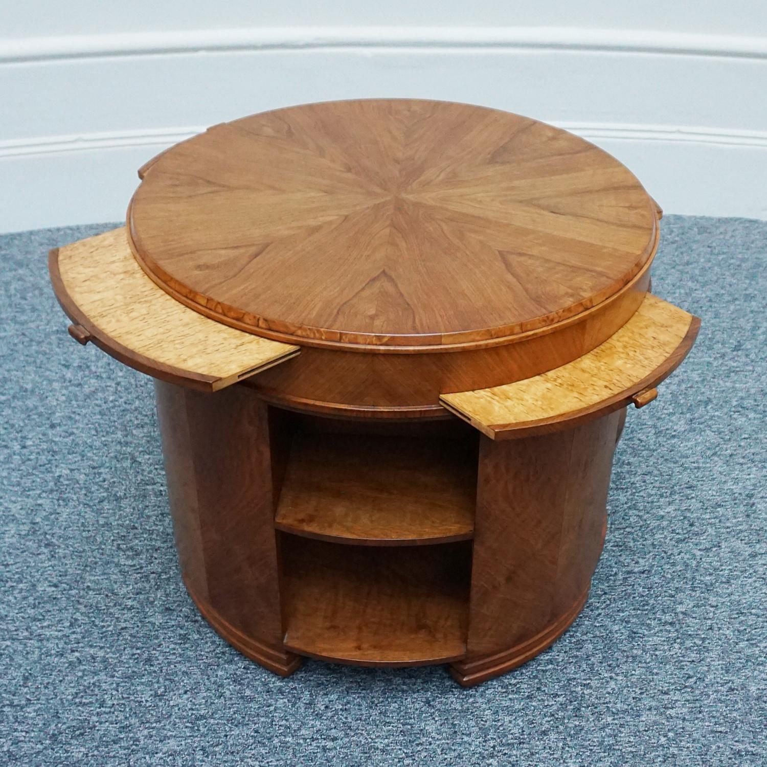 Original Heal's of London Walnut and Karelian Birch Library/Side Table C 1930 4
