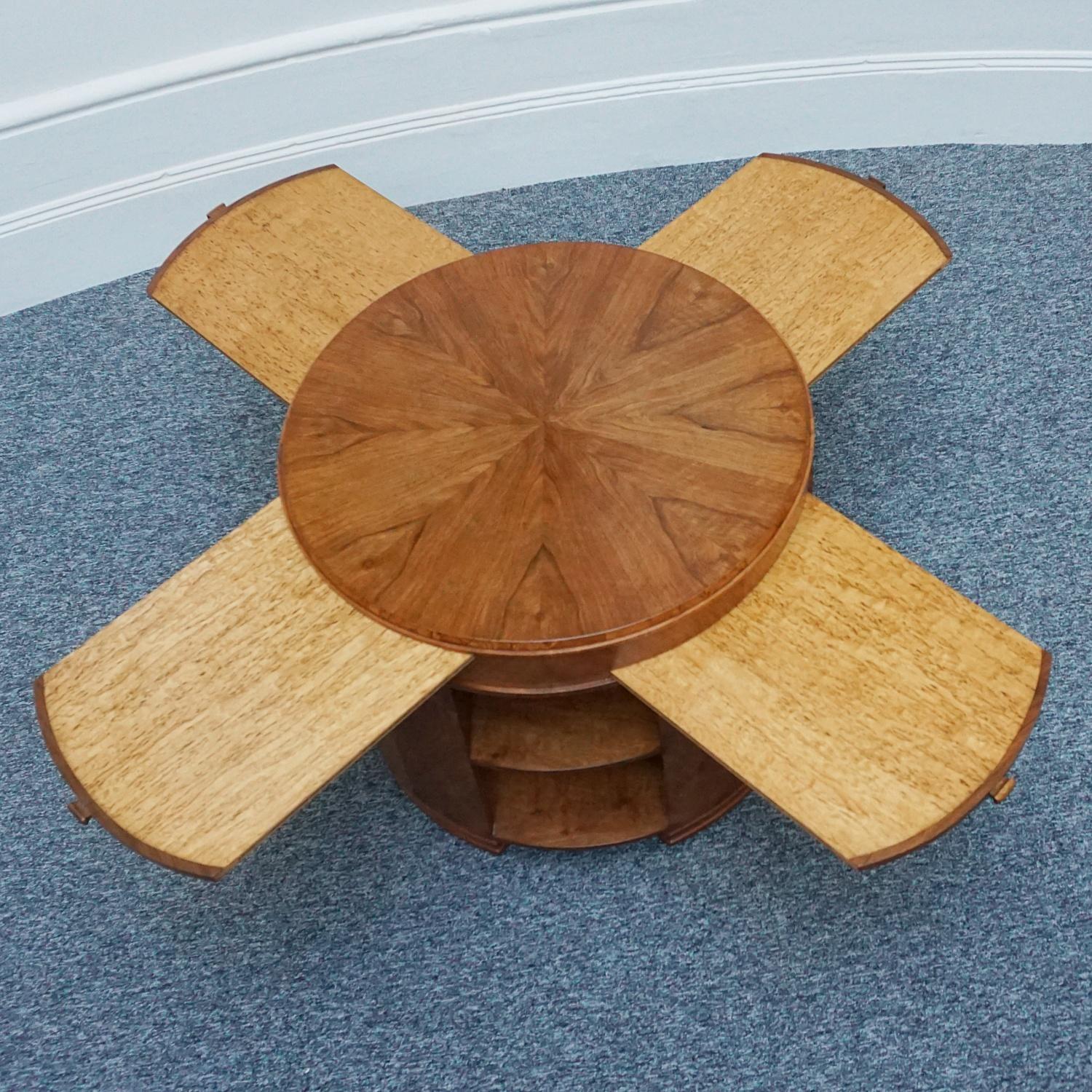 Original Heal's of London Walnut and Karelian Birch Library/Side Table C 1930 5