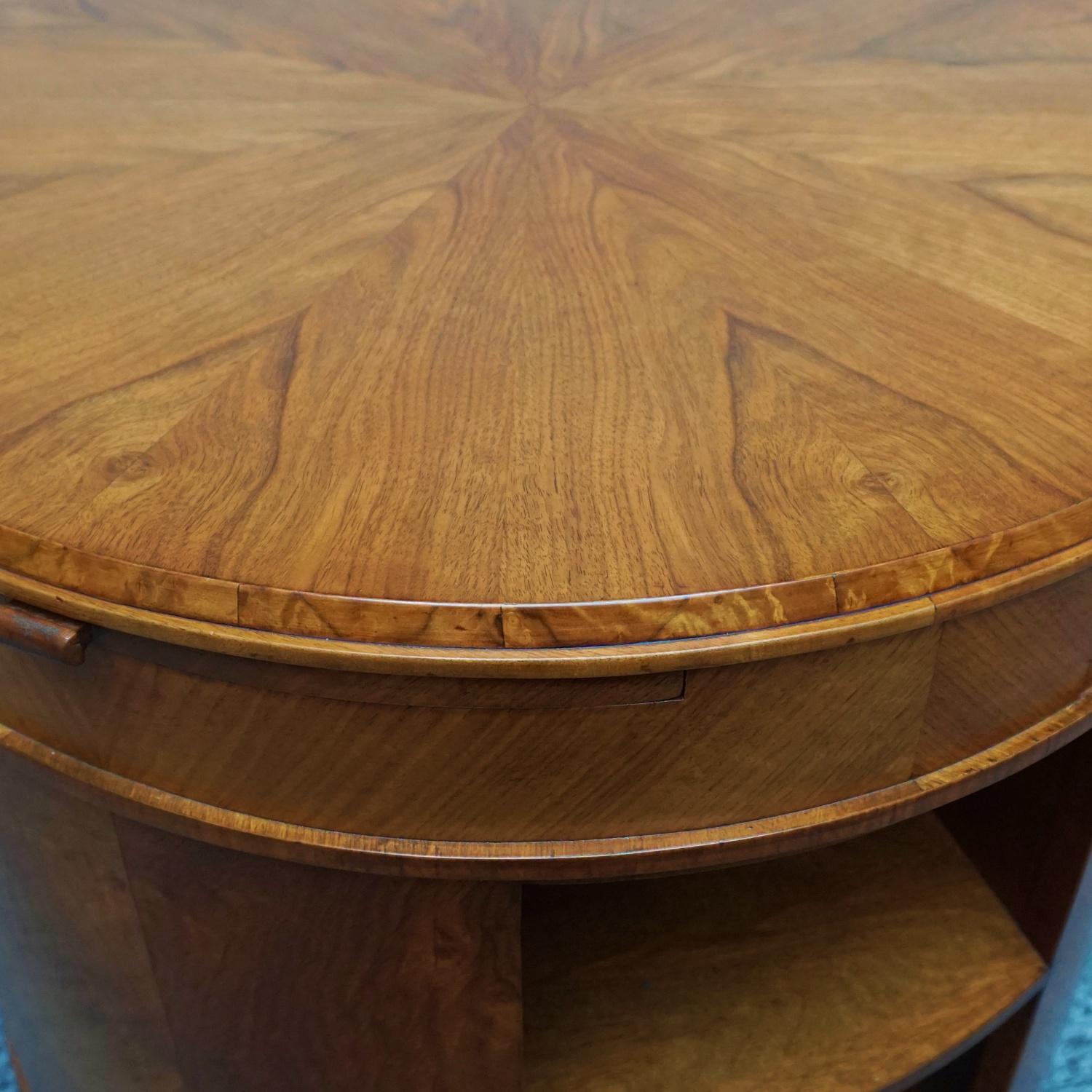 Art Deco Original Heal's of London Walnut and Karelian Birch Library/Side Table C 1930