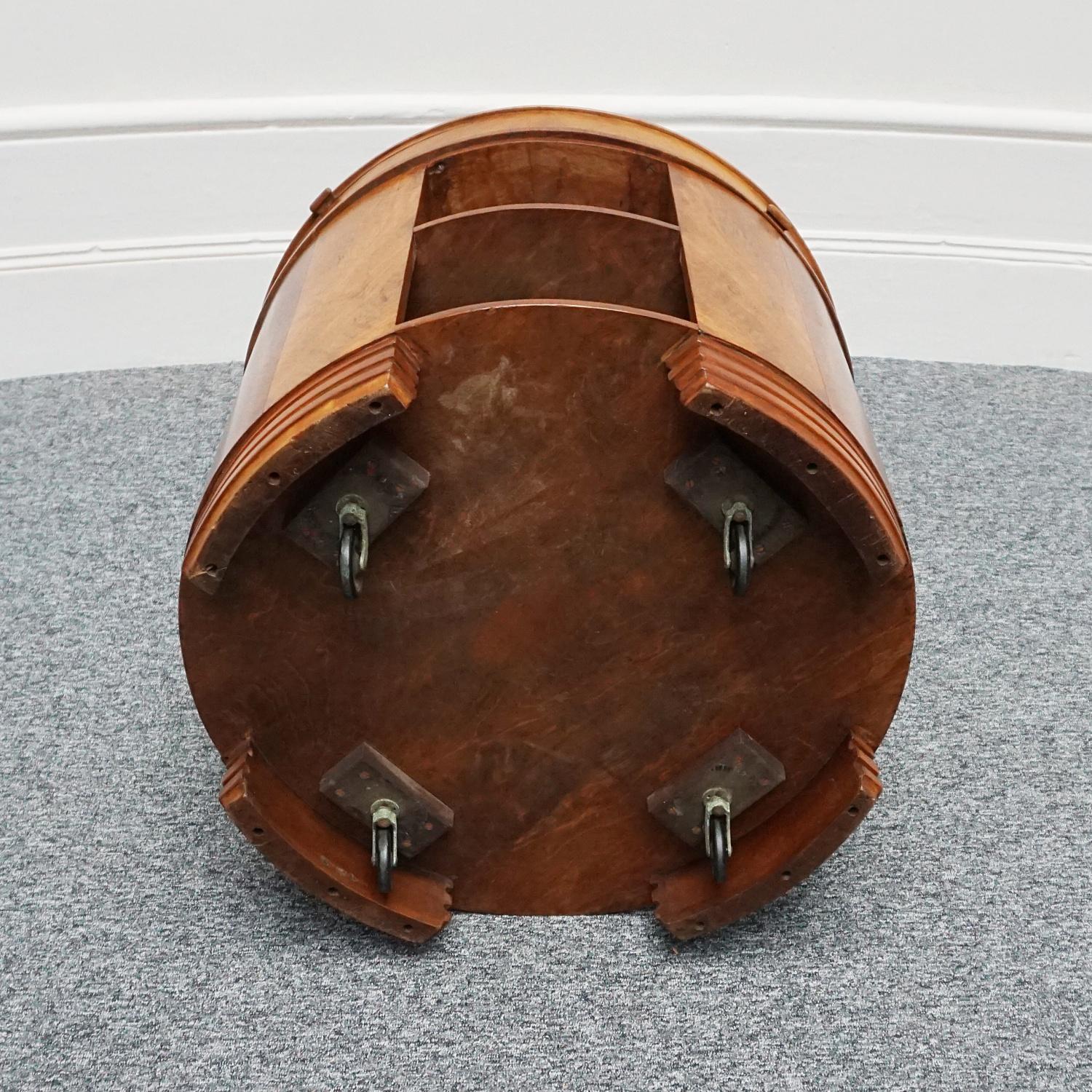 English Original Heal's of London Walnut and Karelian Birch Library/Side Table C 1930