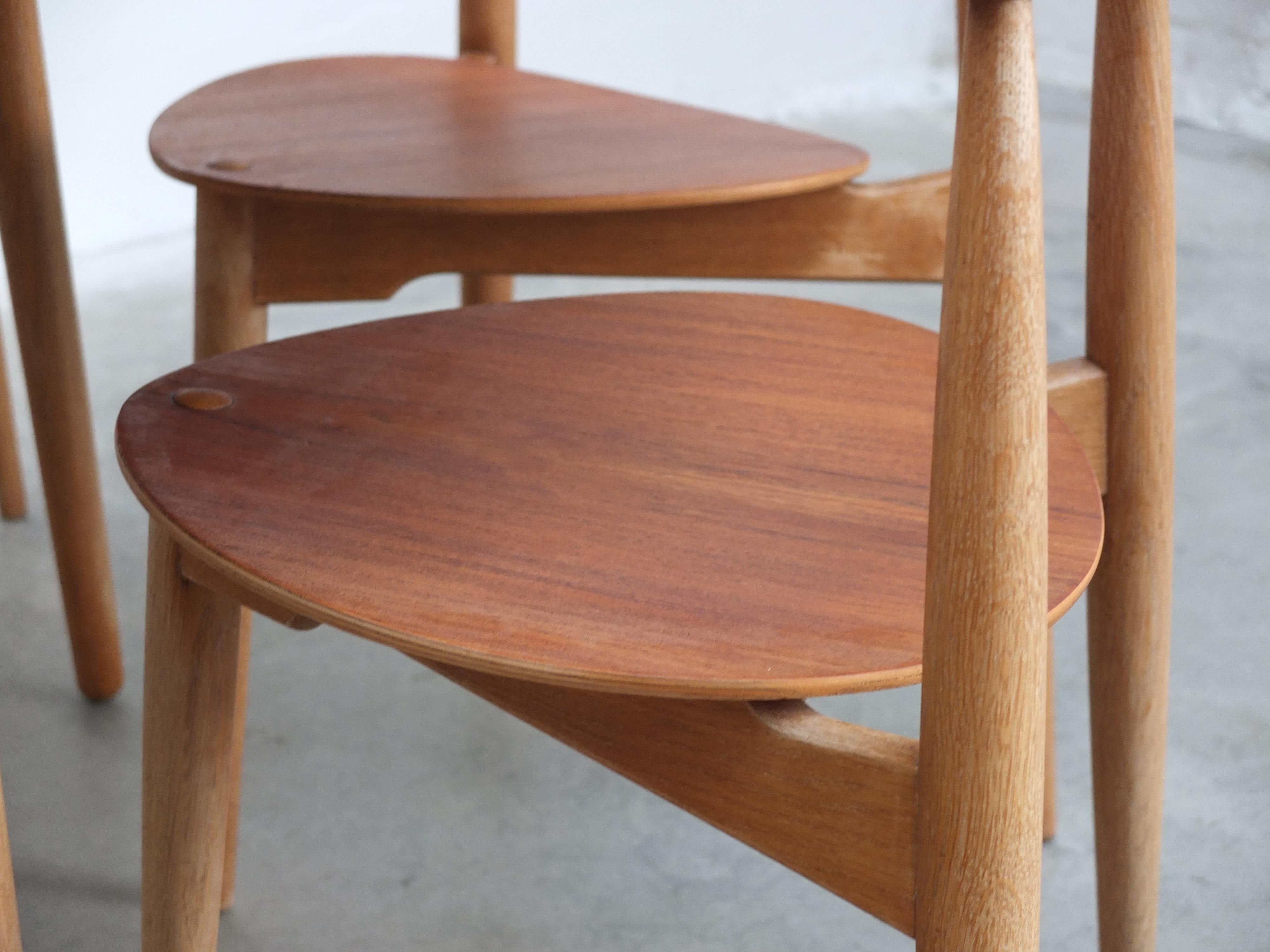 Original 'Heart' Dining Set by Hans Wegner for Fritz Hansen, 1952 8