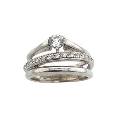 Original Anillo de Diamantes Corazones de Fuego con Diamantes de 0,31 ct en Oro Blanco de 18 ct