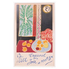 Original Henri Matisse Travel Vintage Poster for Nice France Created in 1947 