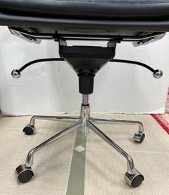 Original Herman Miller Black Leather Soft Pad Executive Office Chair Eames