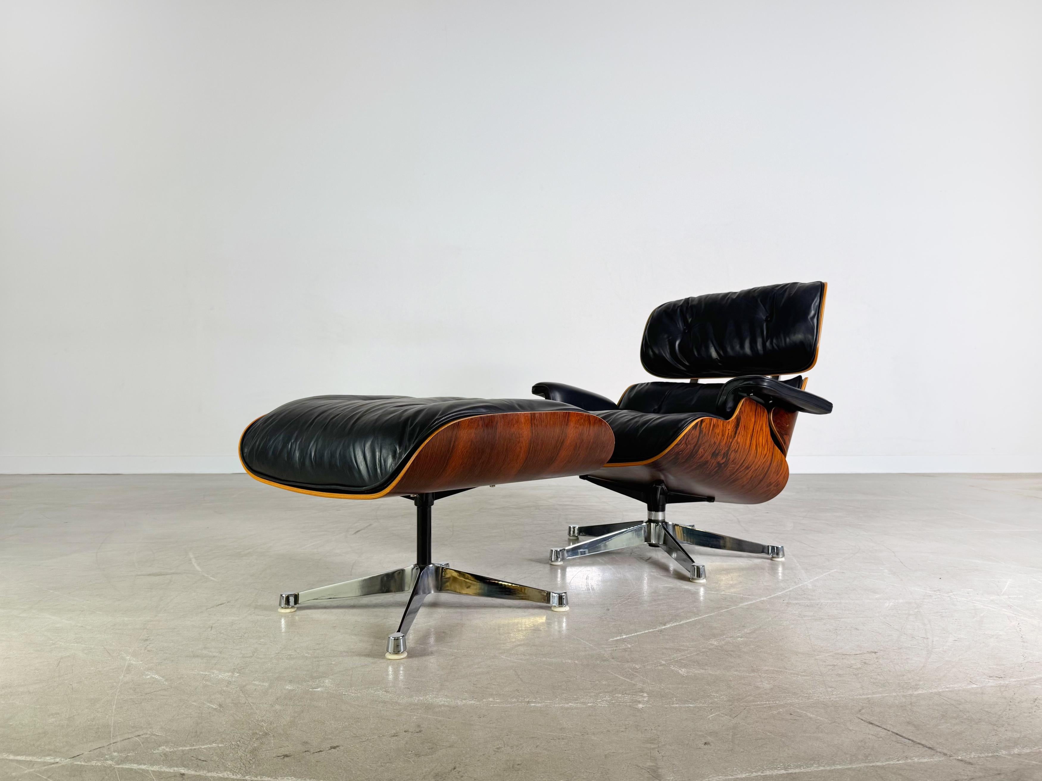German Original Herman Miller Eames Lounge chair Vitra Sessel + Ottoman For Sale