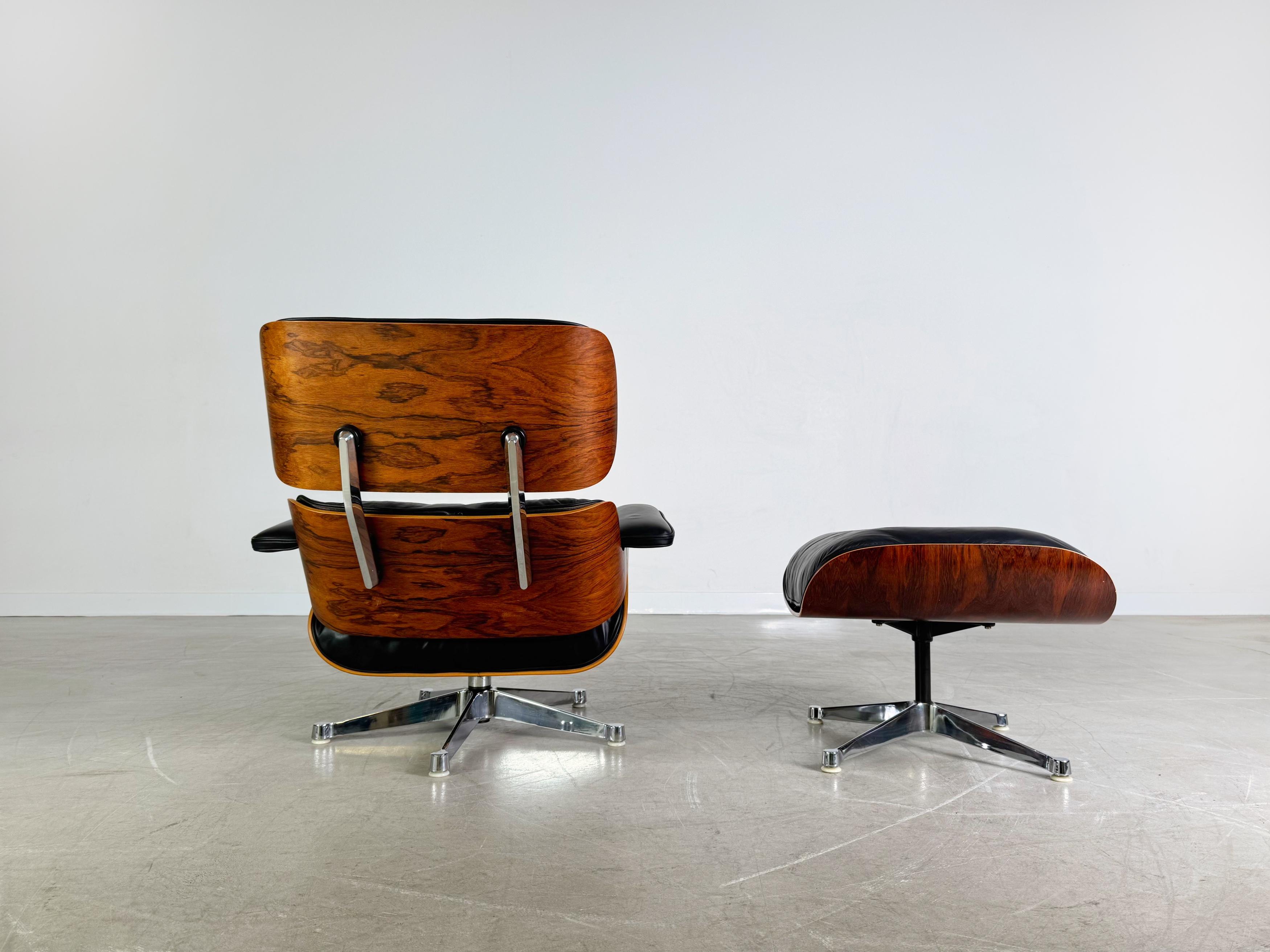 Leather Original Herman Miller Eames Lounge chair Vitra Sessel + Ottoman For Sale