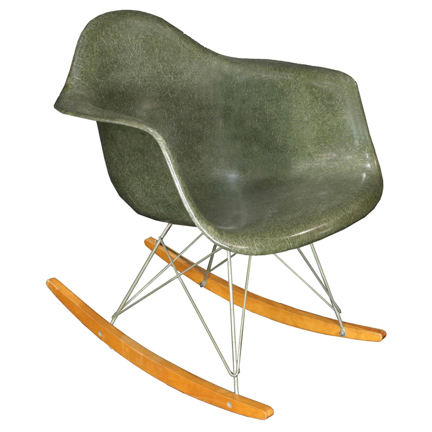 Herman Miller Eames RAR Rocking Chair in Olive Green