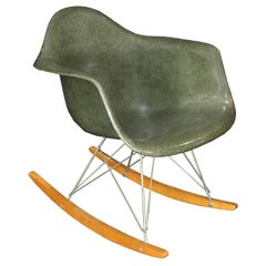 Vintage Herman Miller Eames RAR Rocking Chair in Olive Green