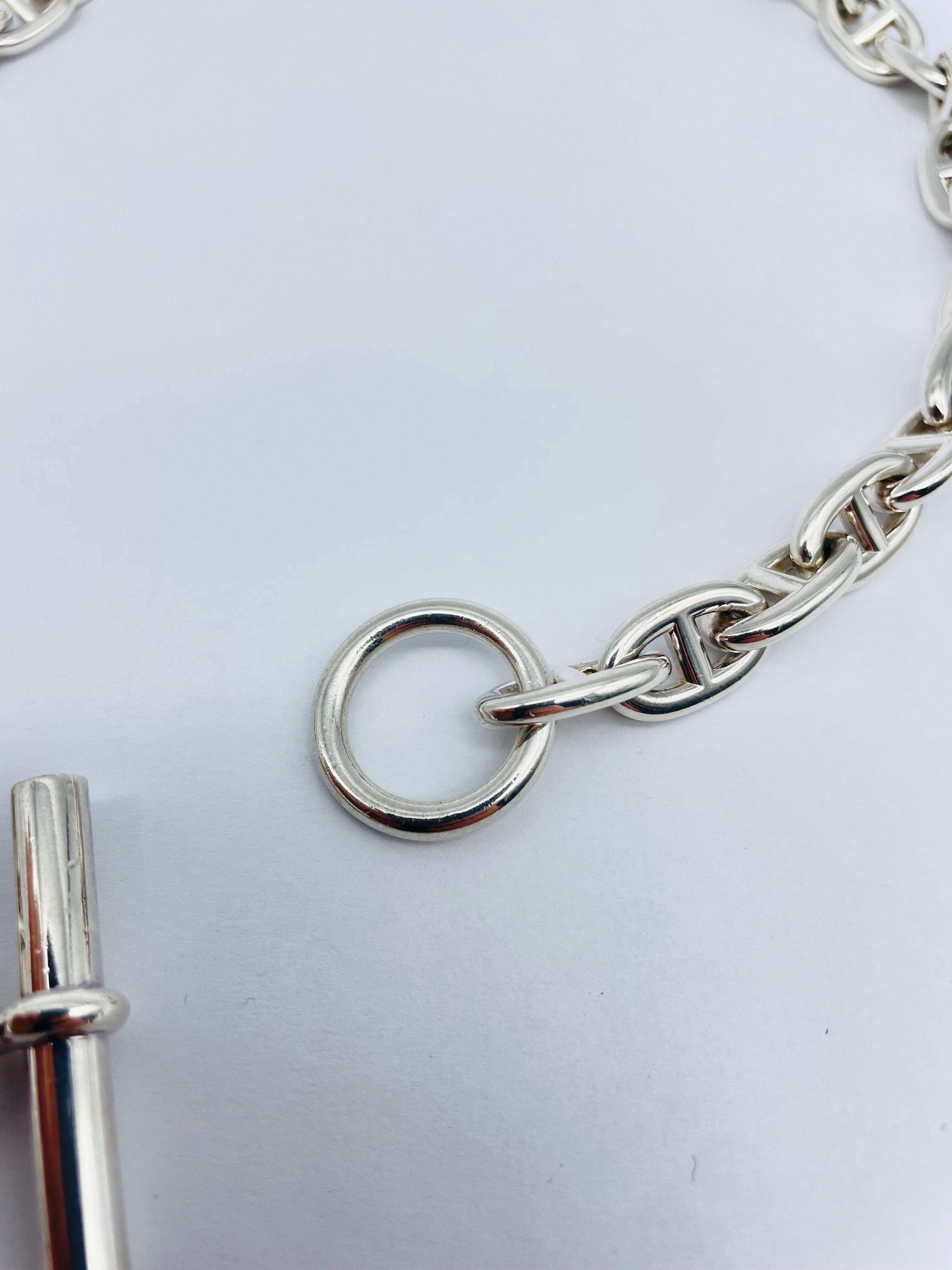 Women's or Men's Original Hermes Chaîne D’ Ancre Link Necklace, Silver