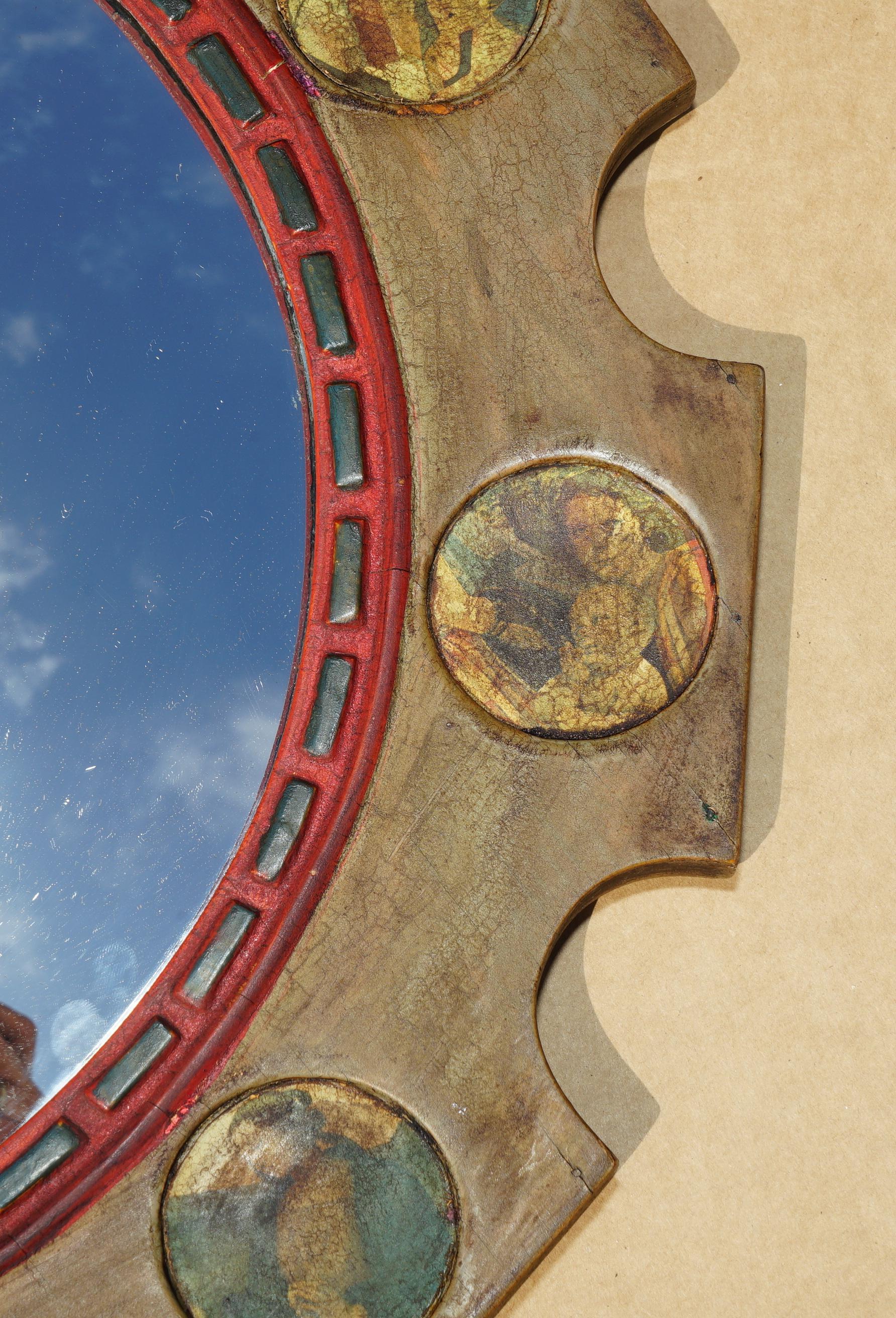 SPECCHIO DA PARETE ORIGINALE DI COLLEZIONE VINTAGE ITALIANO RELIGIOSO DI GESÙ In condizioni buone in vendita a West Sussex, Pulborough