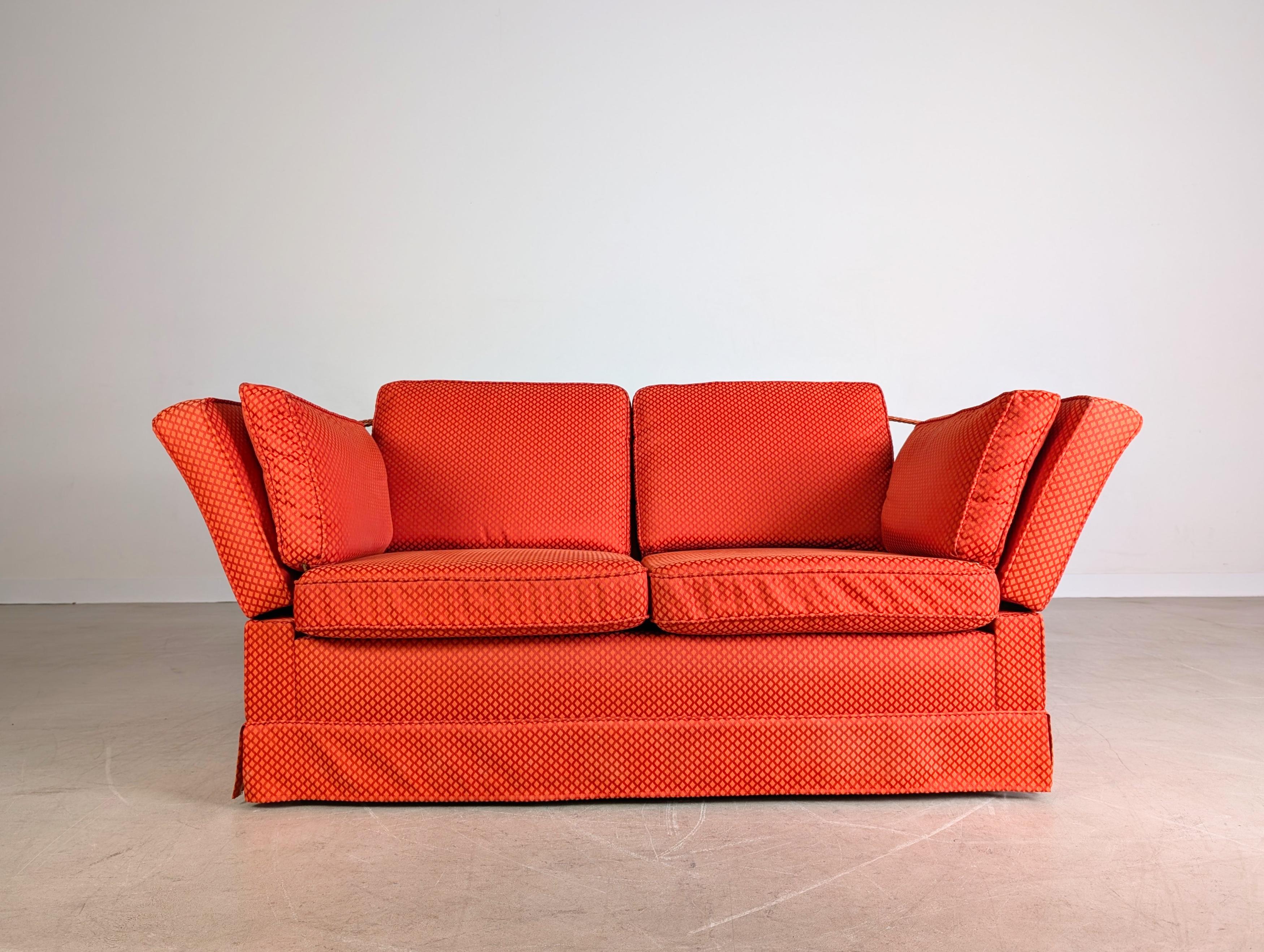 Mid-Century moderno Divano originale Himolla Vintage Spanisches Sofa rot Kaminsofa in vendita