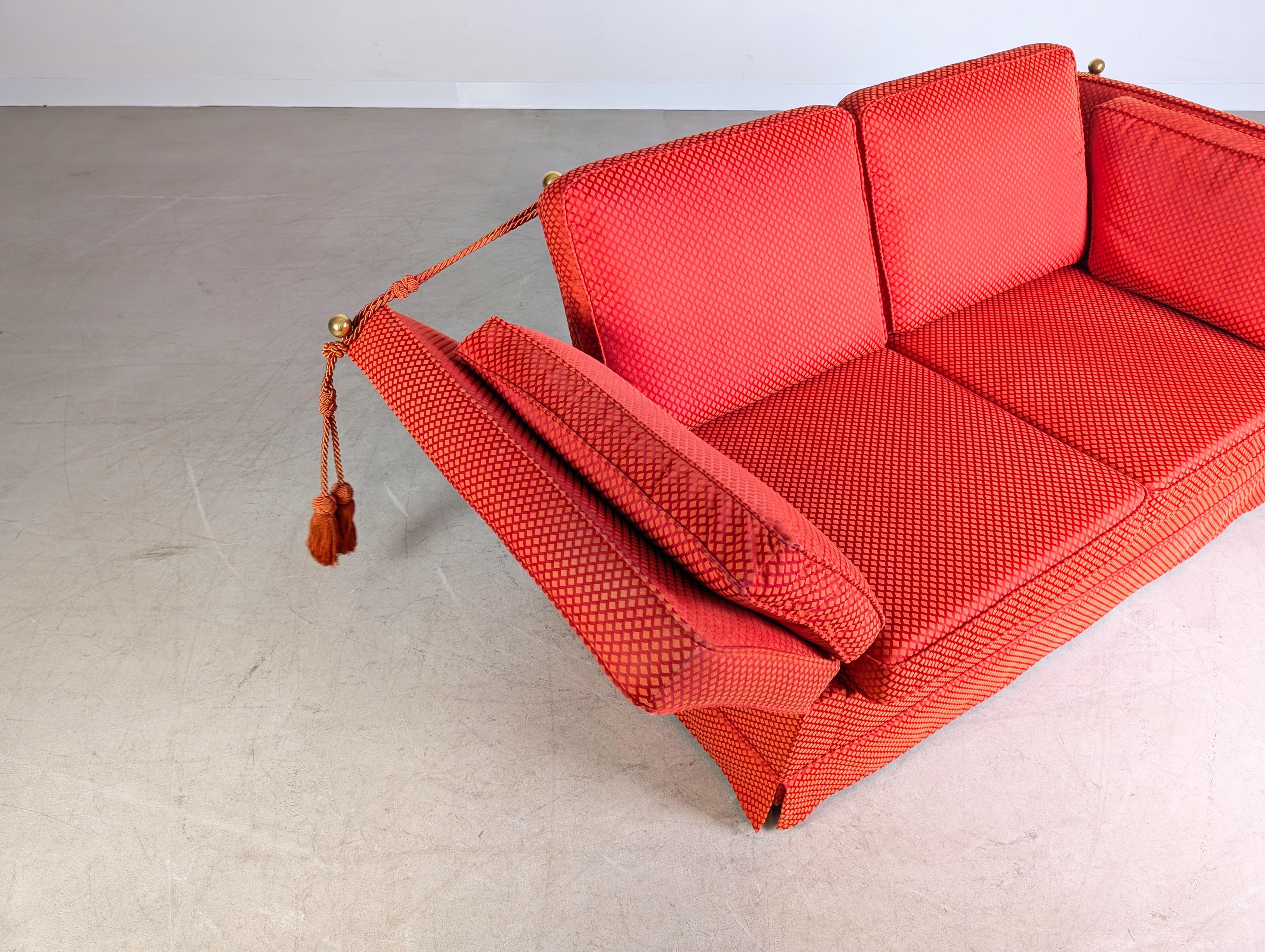 Divano originale Himolla Vintage Spanisches Sofa rot Kaminsofa in vendita 1