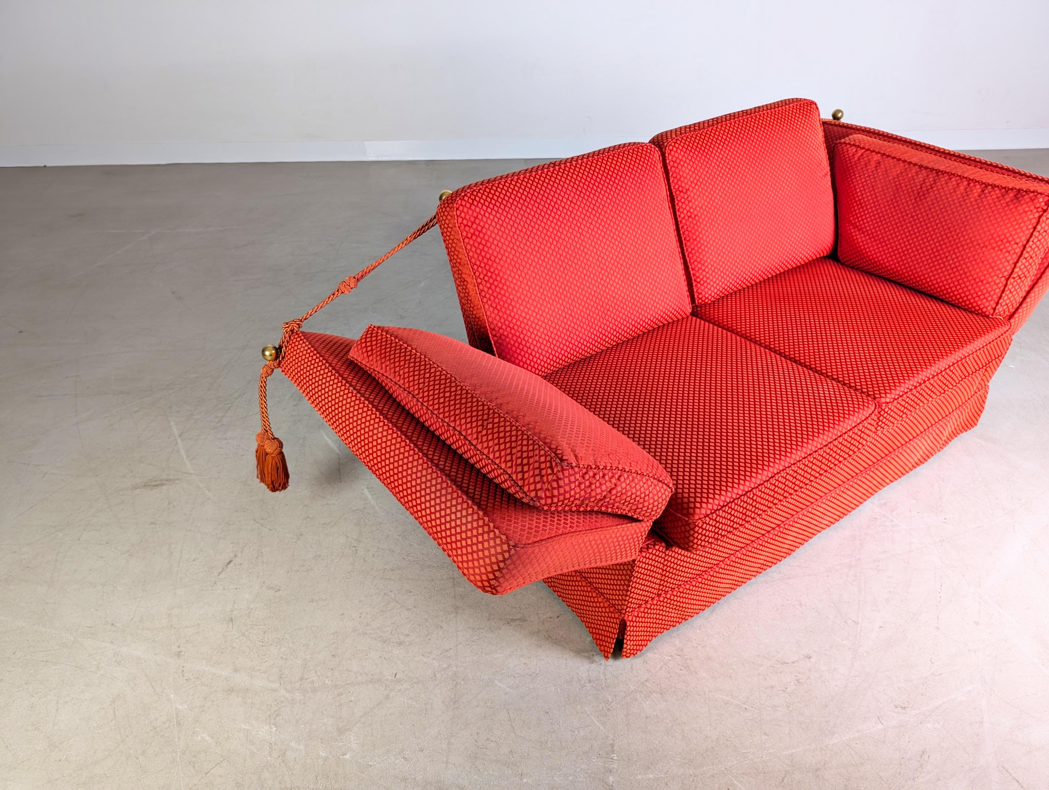 Divano originale Himolla Vintage Spanisches Sofa rot Kaminsofa in vendita 2