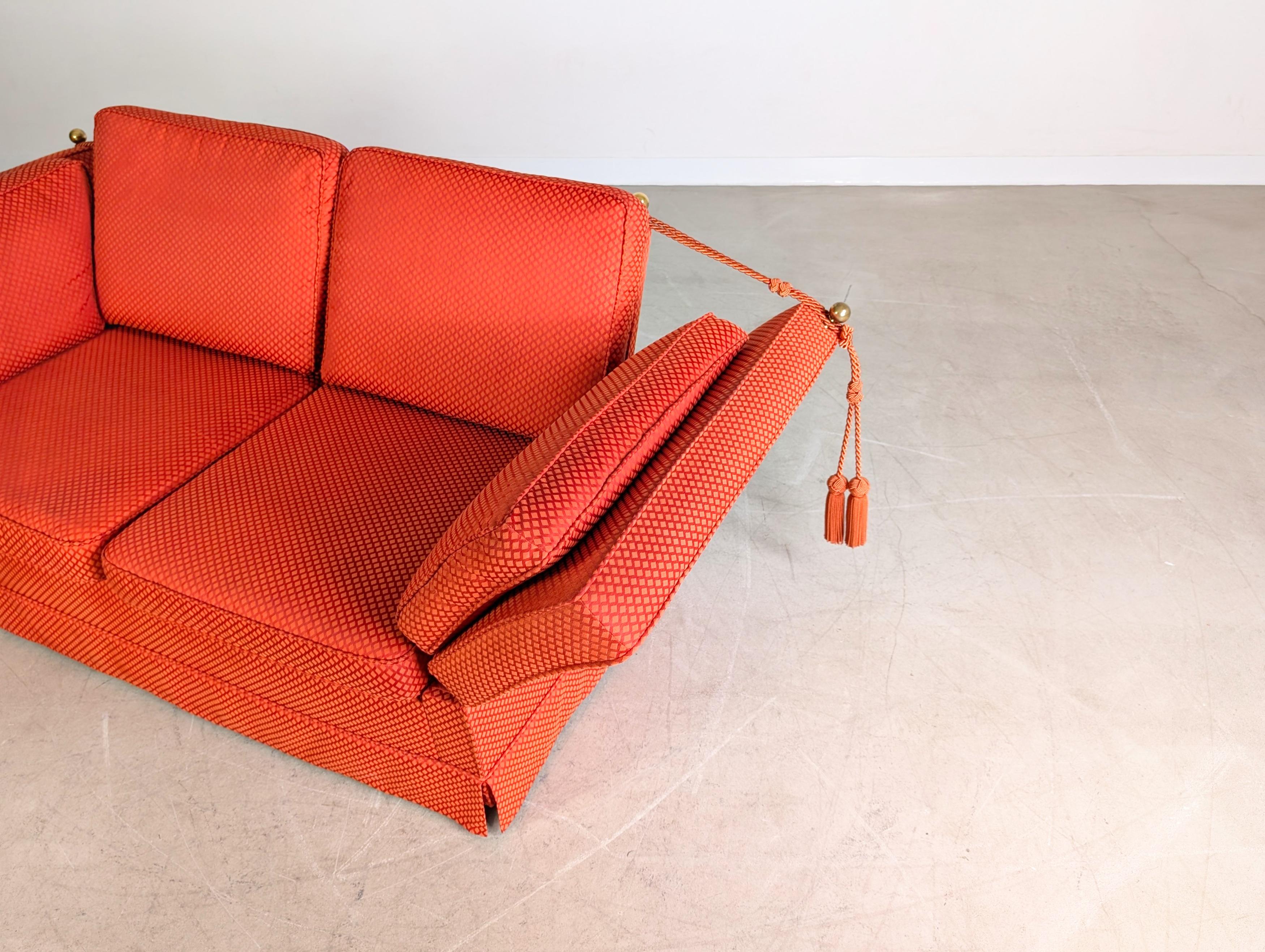 Tedesco Divano originale Himolla Vintage Spanisches Sofa rot Kaminsofa I in vendita