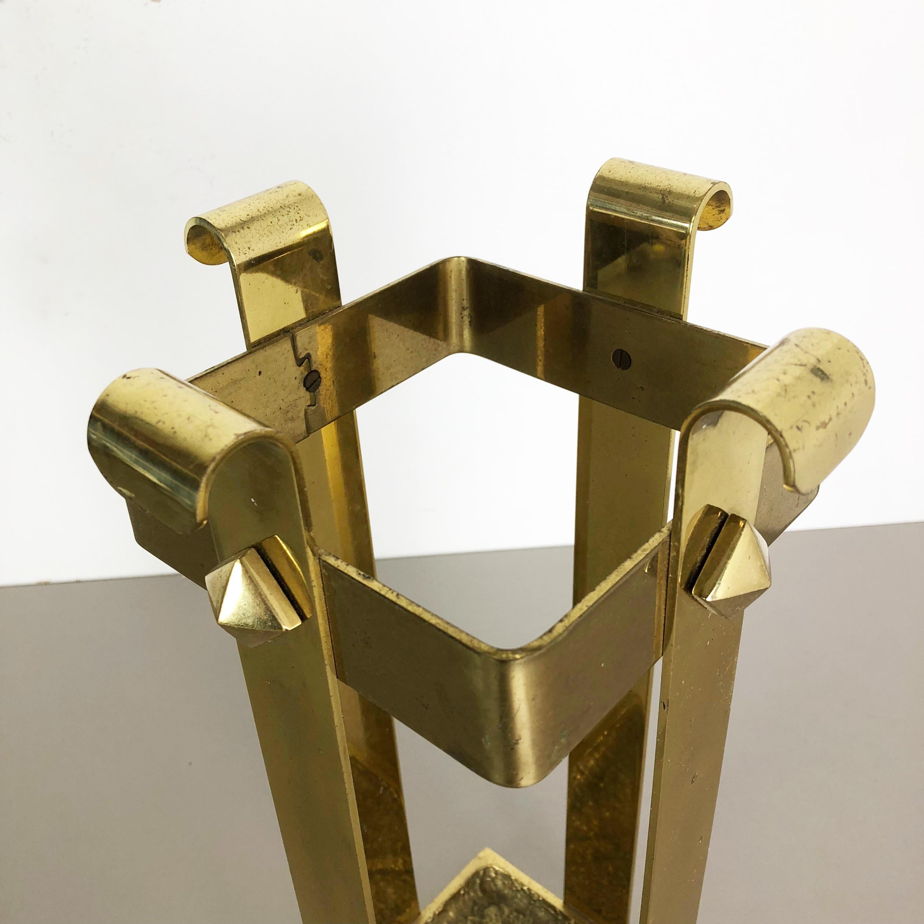 Original Hollywood Regency Solid Brass Umbrella Stand, Italy, 1970s 6