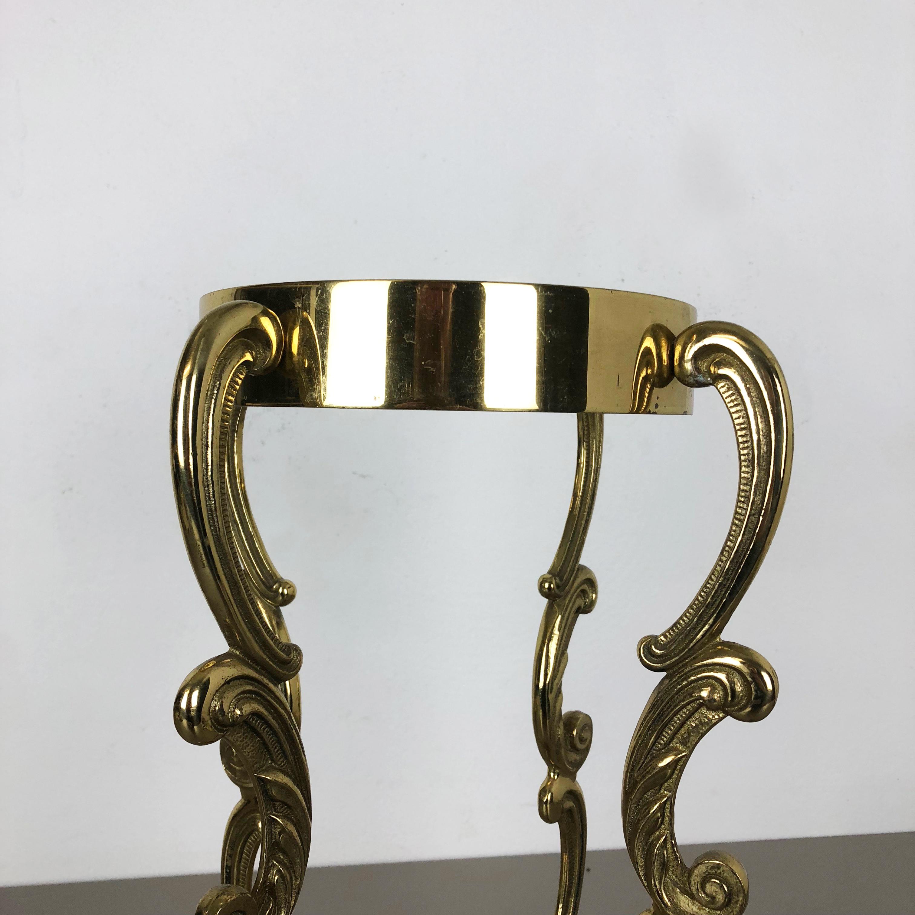 Original Hollywood Regency Solid Brass Umbrella Stand, Italy, 1970s For Sale 5