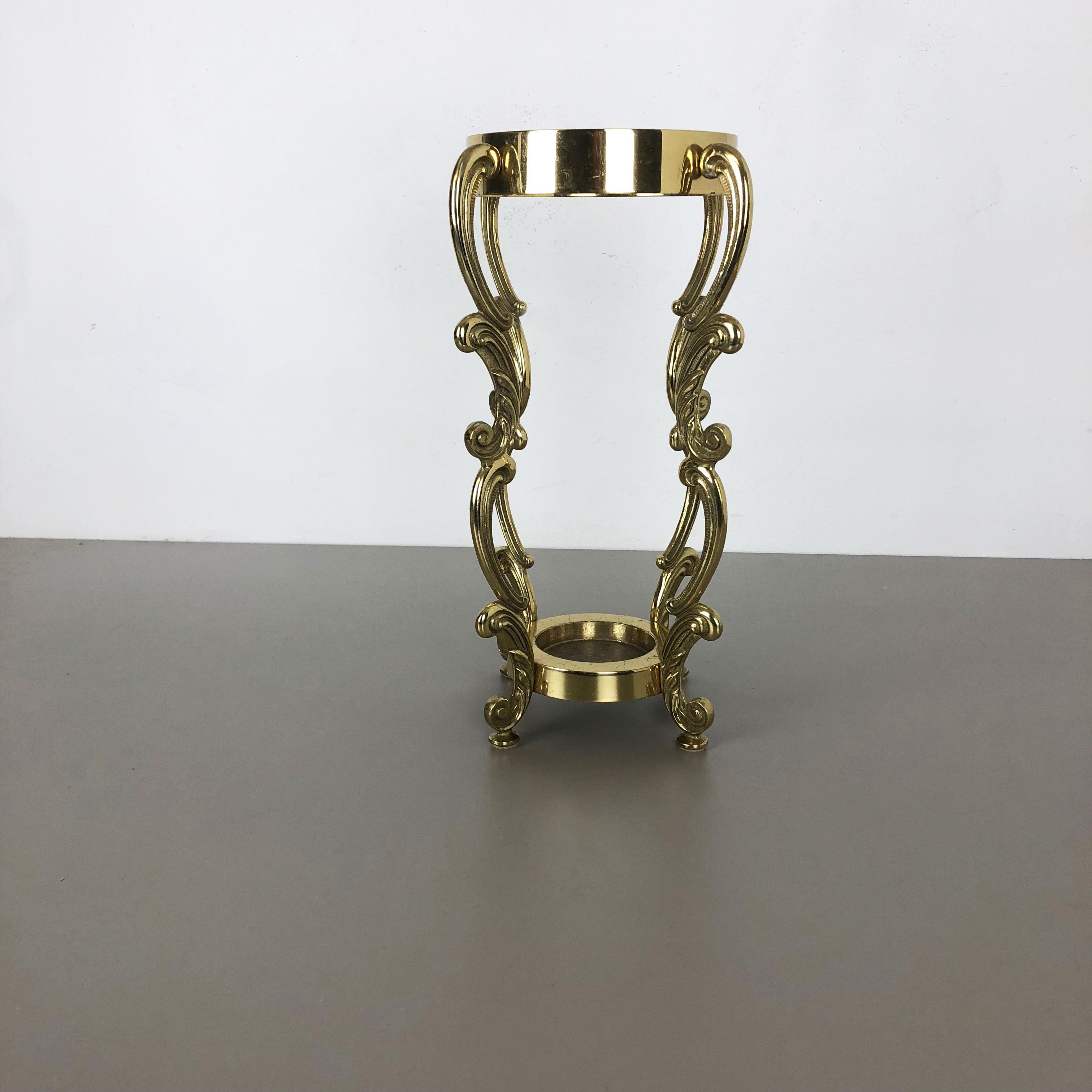 Bauhaus Original Hollywood Regency Solid Brass Umbrella Stand, Italy, 1970s For Sale