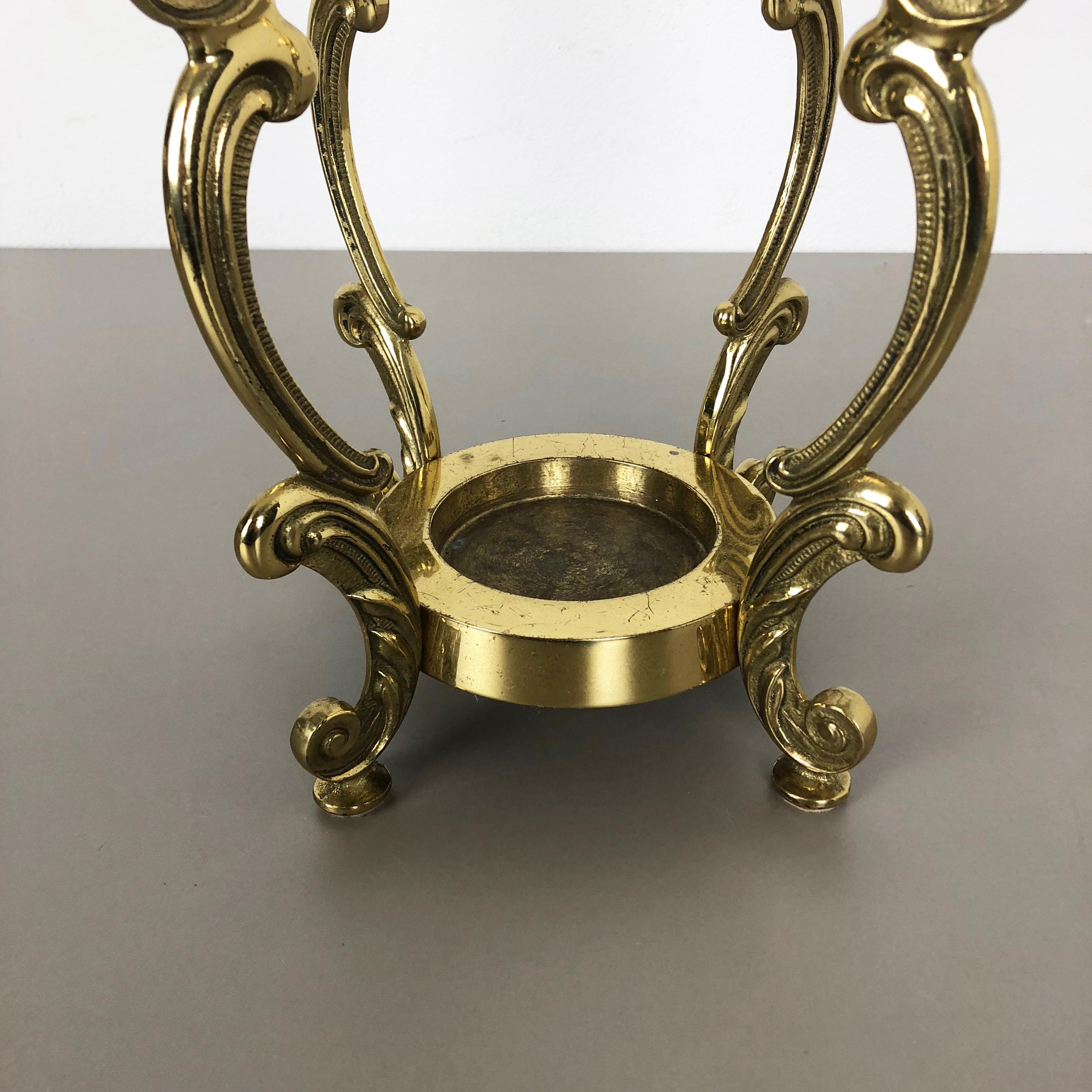 Italian Original Hollywood Regency Solid Brass Umbrella Stand, Italy, 1970s For Sale