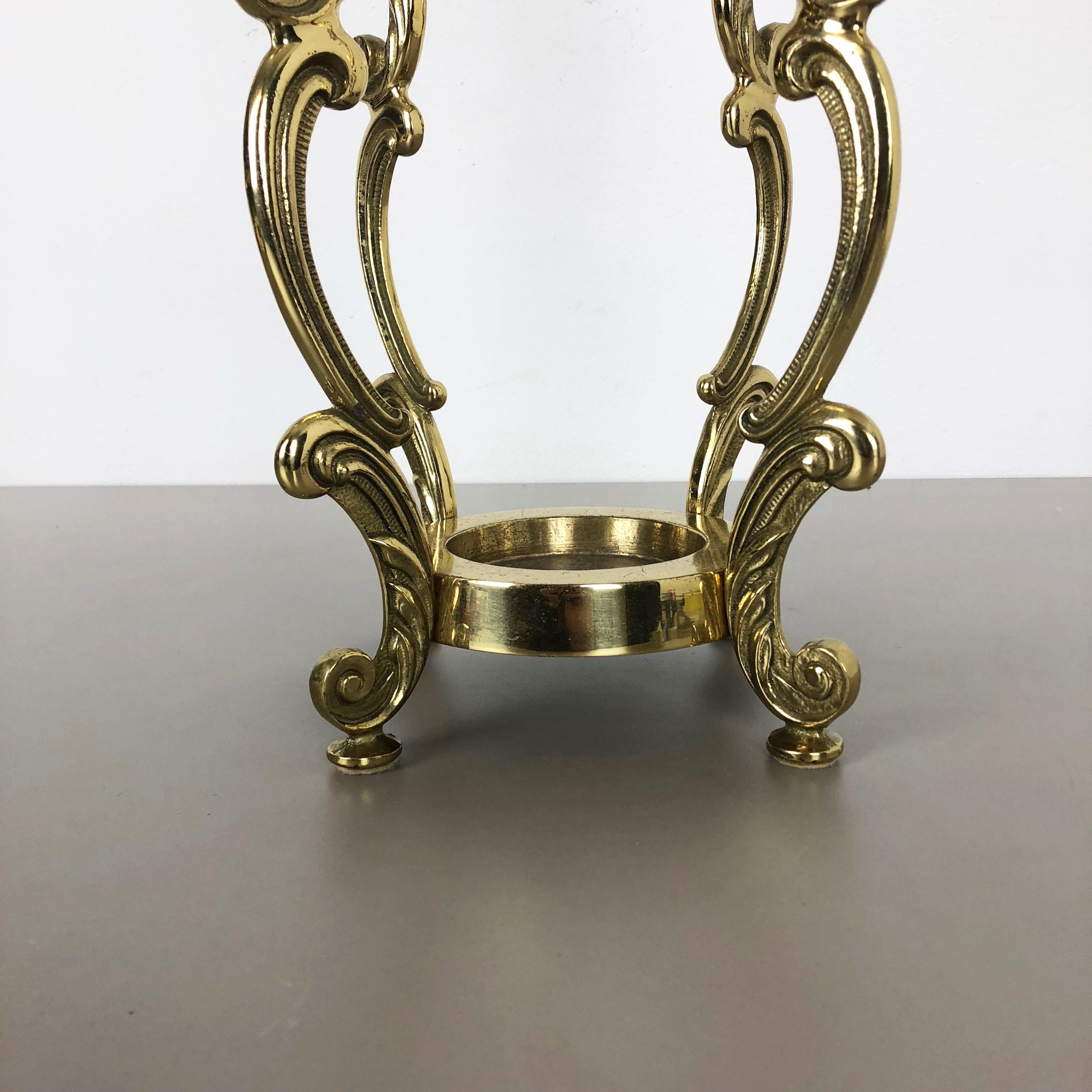 Original Hollywood Regency Solid Brass Umbrella Stand, Italy, 1970s For Sale 1