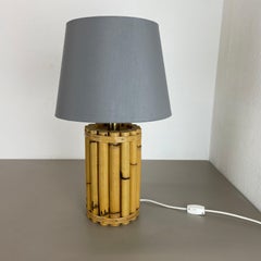 Original Hollywood Regency Tiki Bamboo Table Light, Italy, 1970s