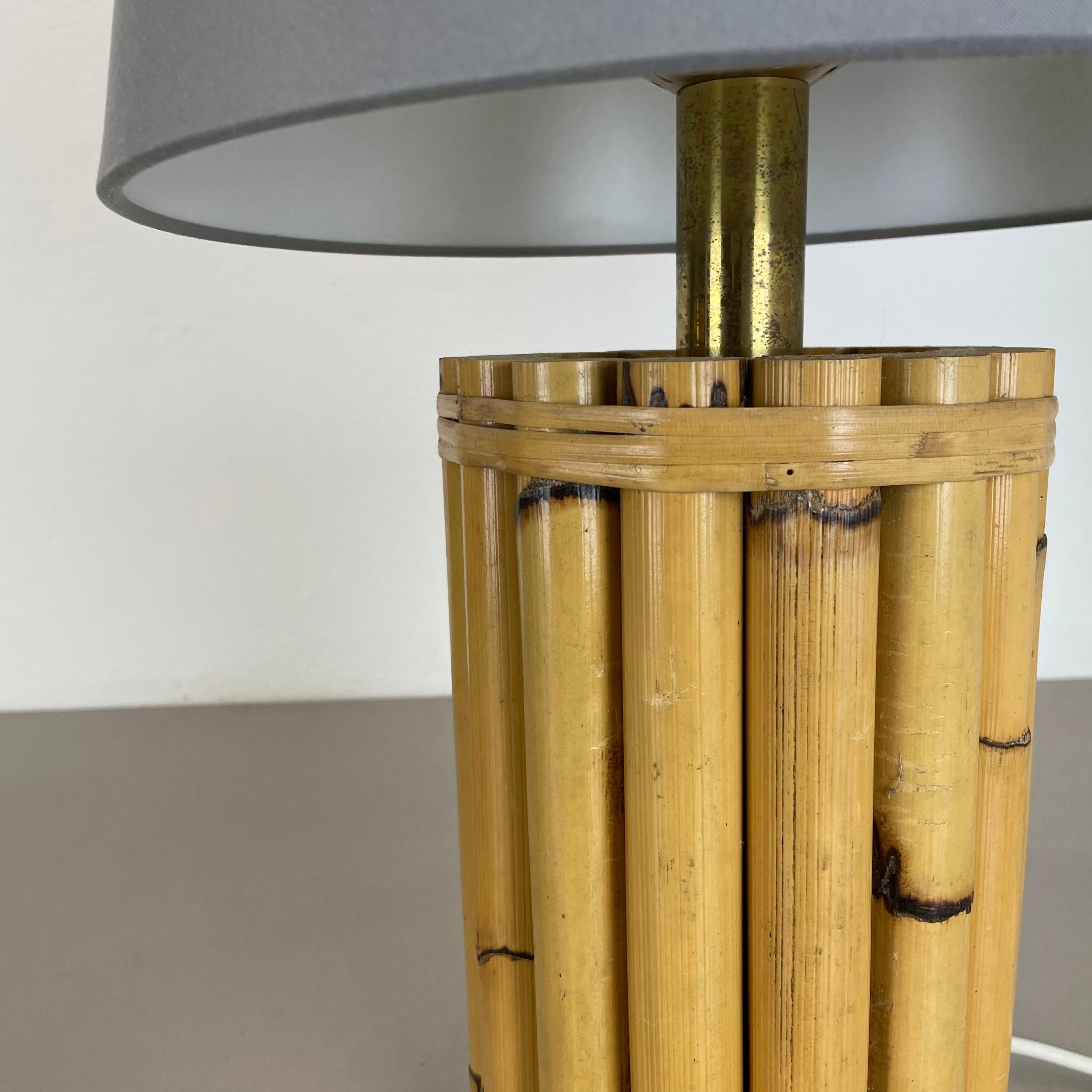 20th Century Original Hollywood Regency Tiki Bamboo Table Light, Italy, 1970s For Sale