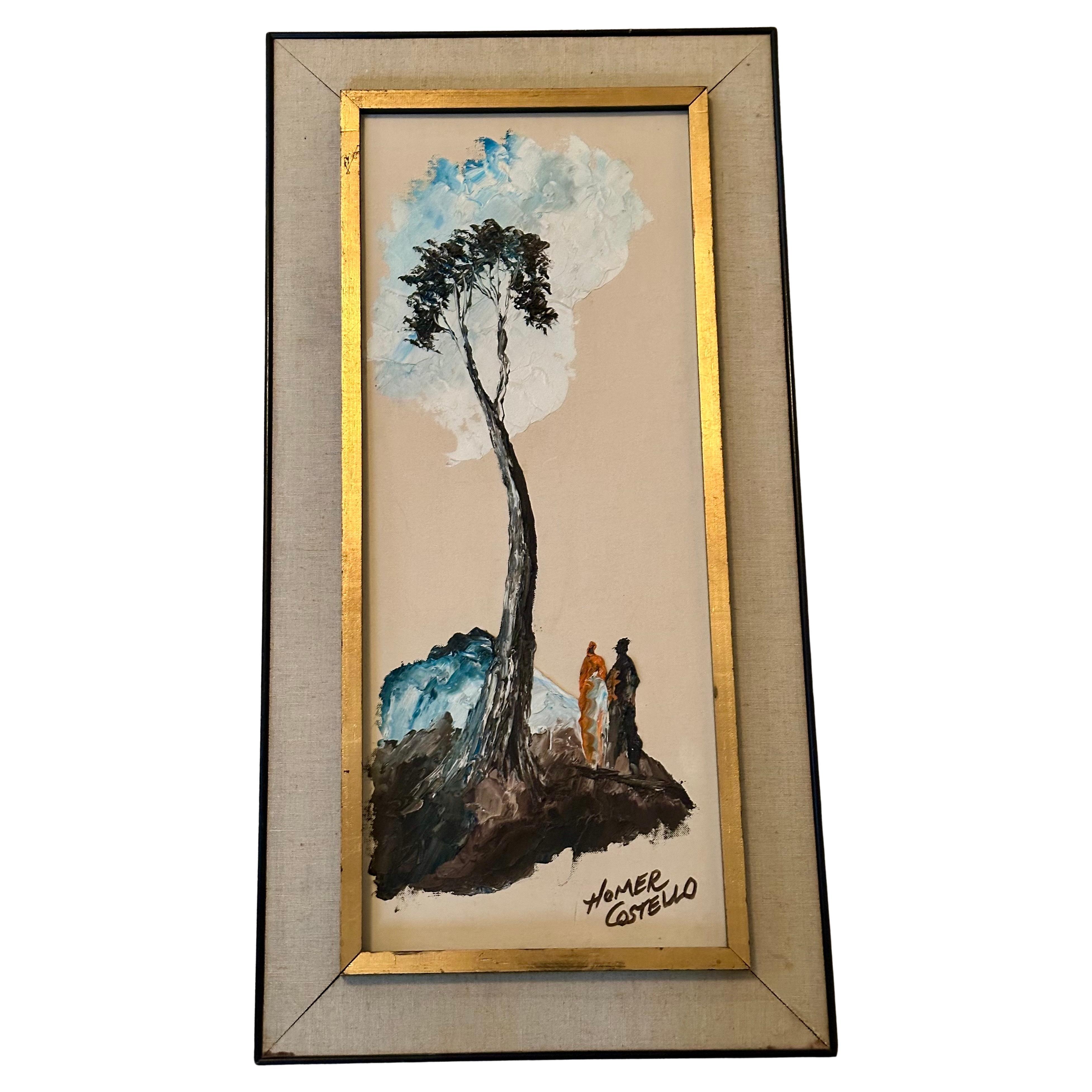 Pintura al óleo sobre lienzo Original de Homer Costello (1899-1977) Cuchillo de paleta, firmada en venta