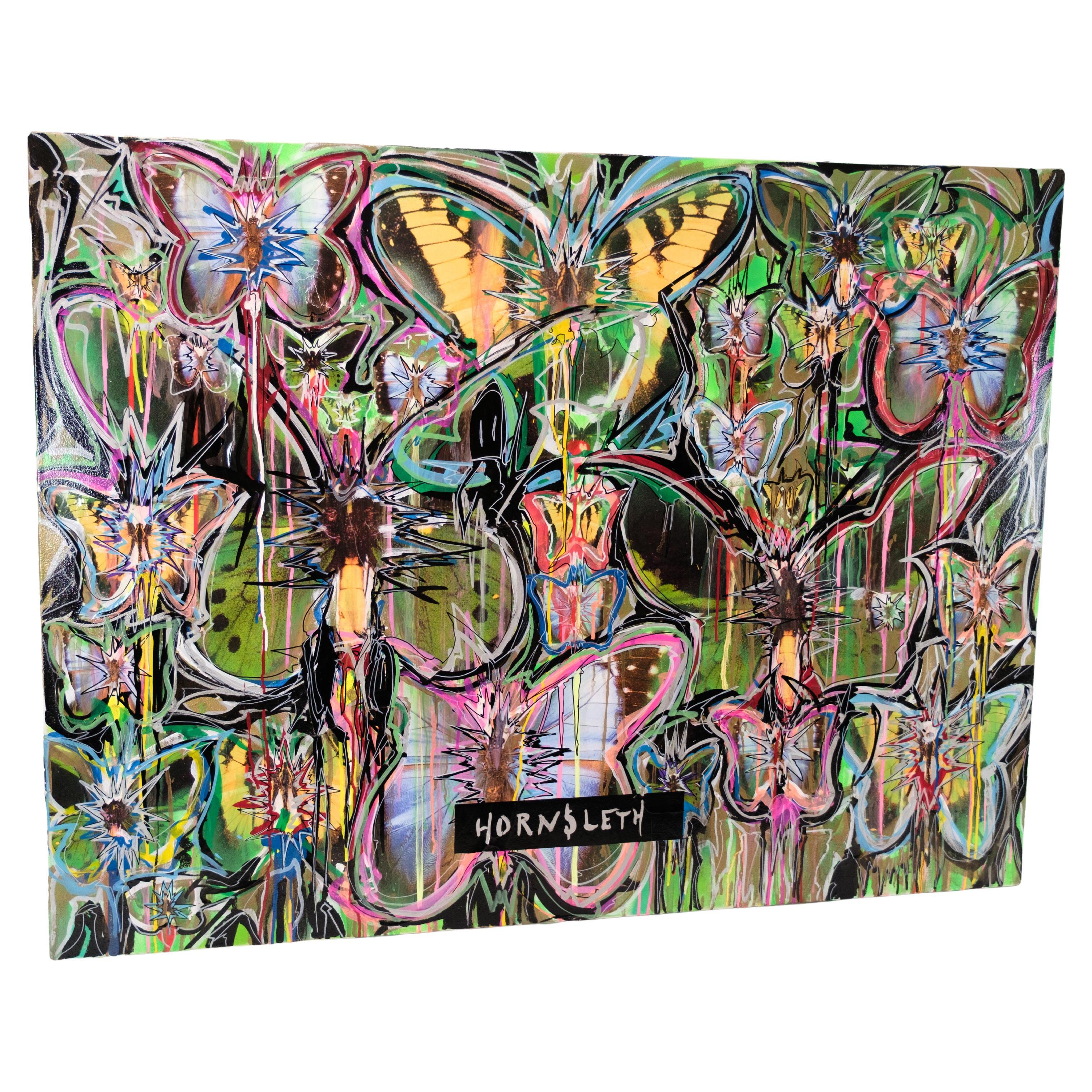 Original Hornsleth-Gemälde „Schmetterlinge Kunst“ von Kristian Von Hornsleth im Angebot