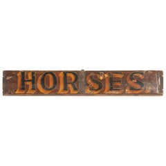 Antique Original Horse Carousel Sign