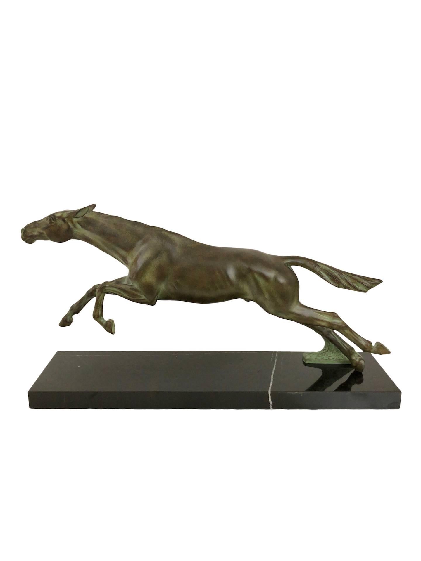 Art Deco Original Horse Sculpture Fougue by Max Le Verrier