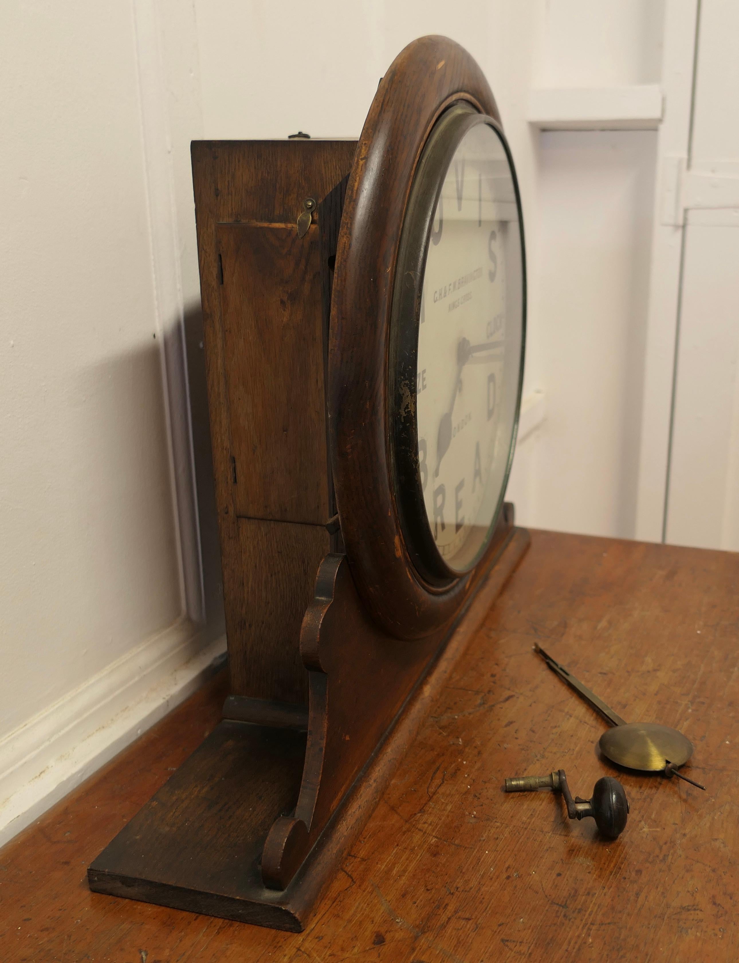 Original HOVIS Prize Clock by G.H.& F.W. Bravington London    For Sale 4