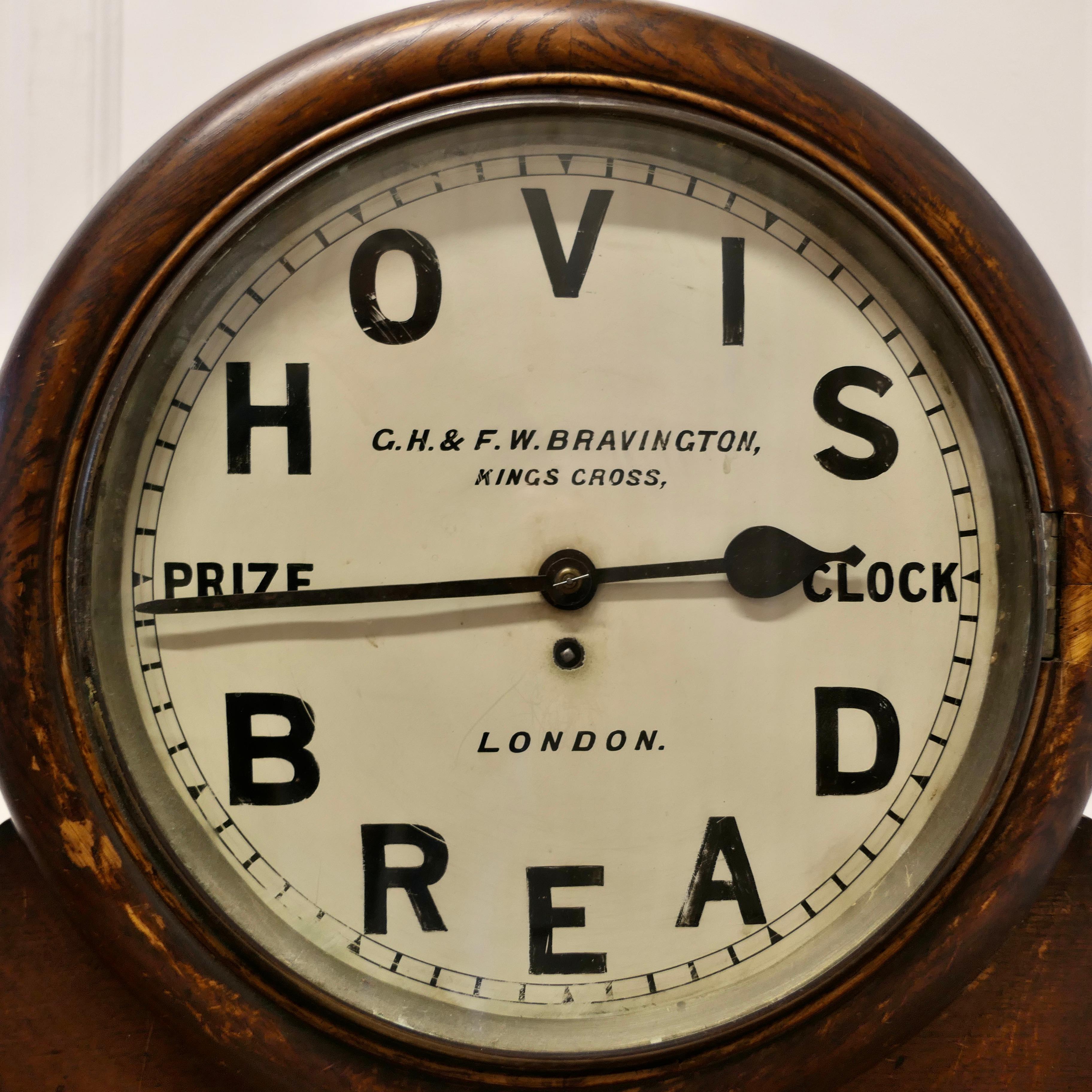 Original HOVIS Prize Clock by G.H.& F.W. Bravington London    In Good Condition For Sale In Chillerton, Isle of Wight