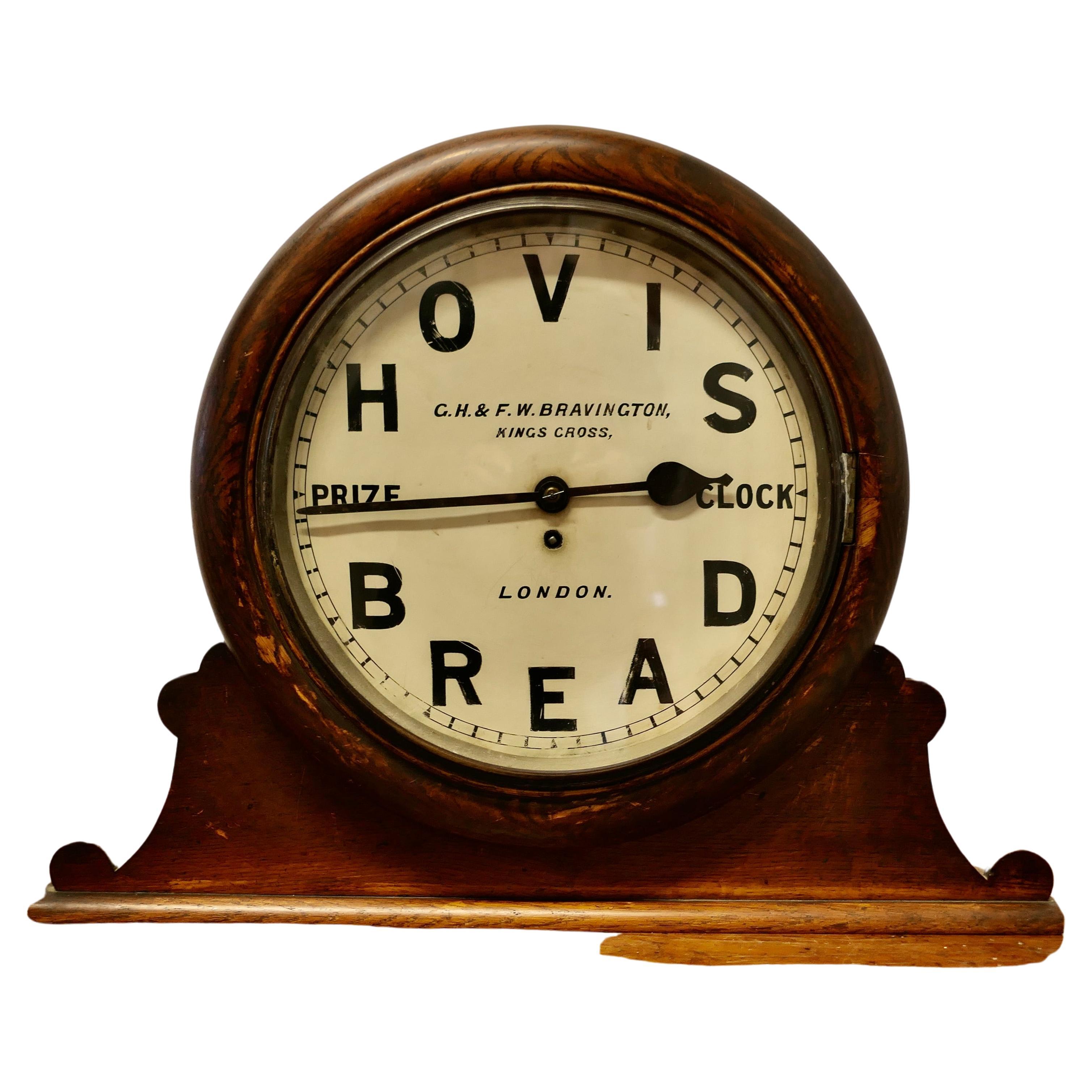 Original HOVIS Prize Clock by G.H.& F.W. Bravington London   