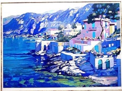 Original Howard Behrens Signed Serigraph Riviera 1987