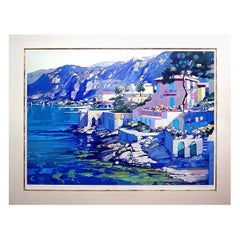 Original Howard Behrens Signed Serigraph Riviera 1987