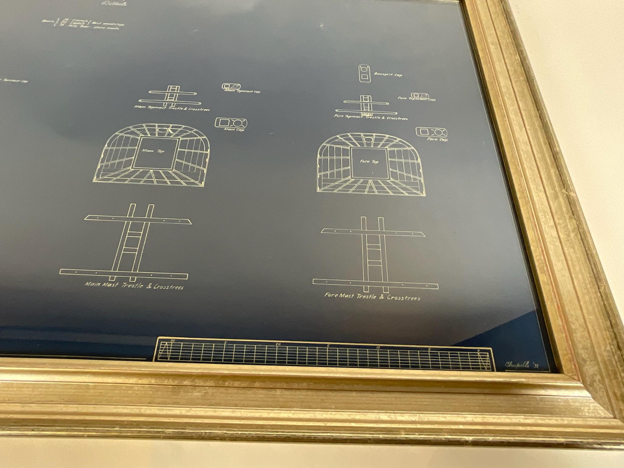 Original Howard Chapelle Blueprint Of USS Wasp In Good Condition For Sale In Norwell, MA