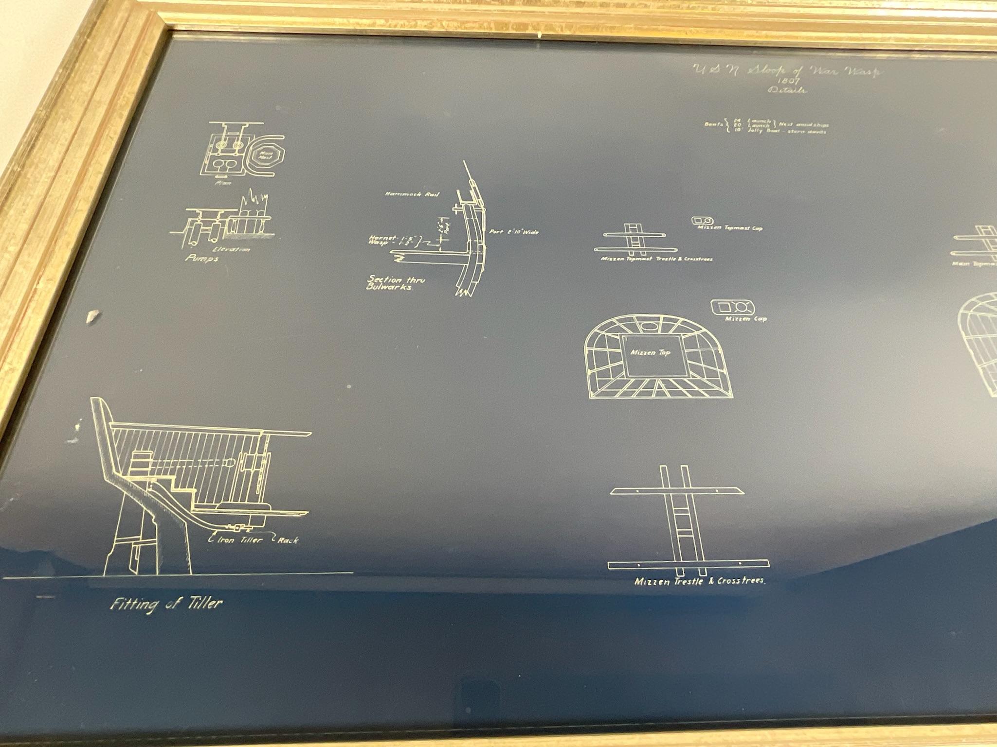 Mid-20th Century Original Howard Chapelle Blueprint Of USS Wasp For Sale