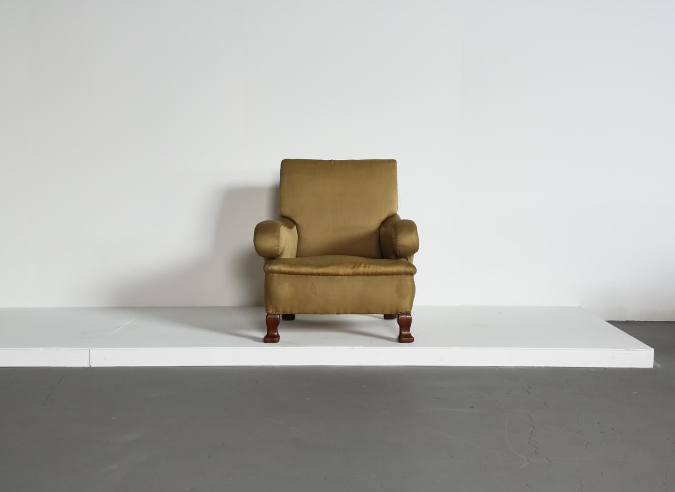 Late Victorian Original Howard Era Armchair, England, 19th Century, for Reupholstery For Sale