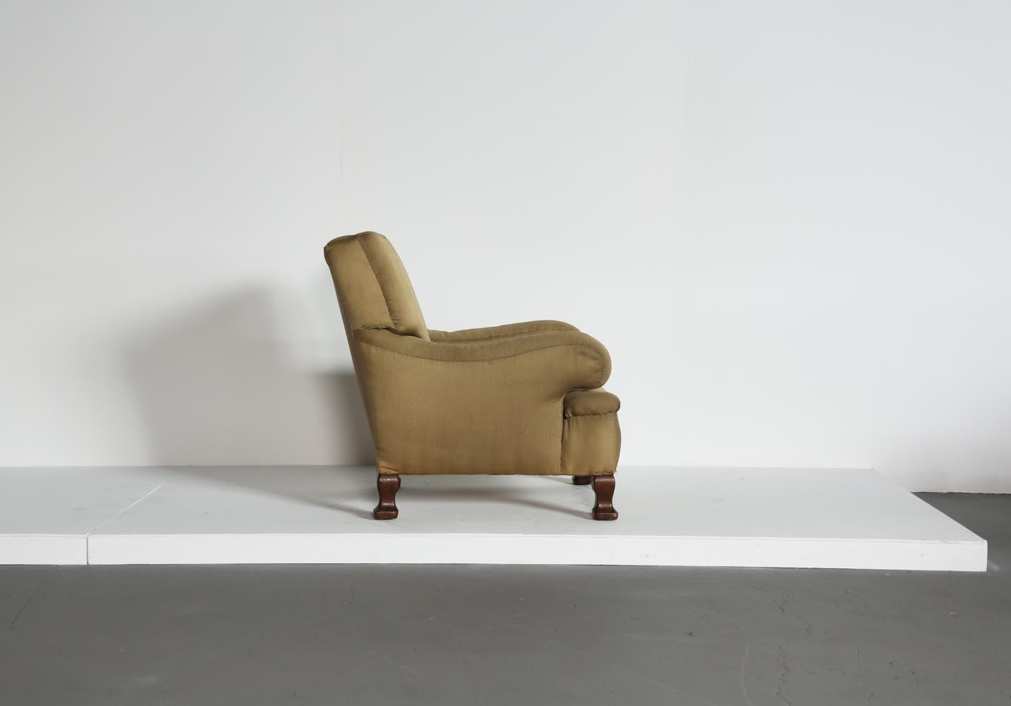 Wood Original Howard Era Armchair, England, 19th Century, for Reupholstery For Sale