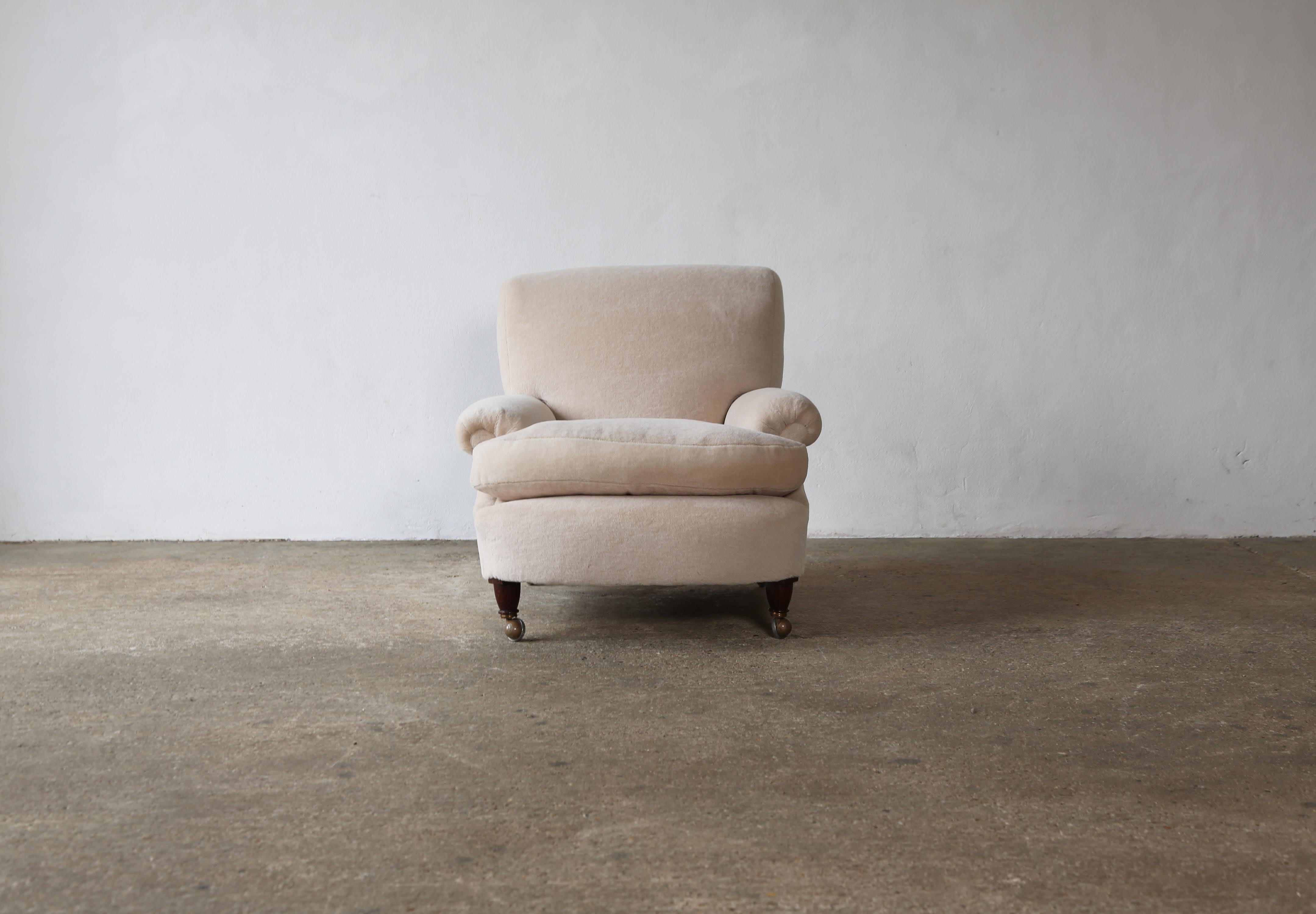 Late Victorian Original Howard Era Deep Seated Armchair, William Birch, England, 19th Century For Sale