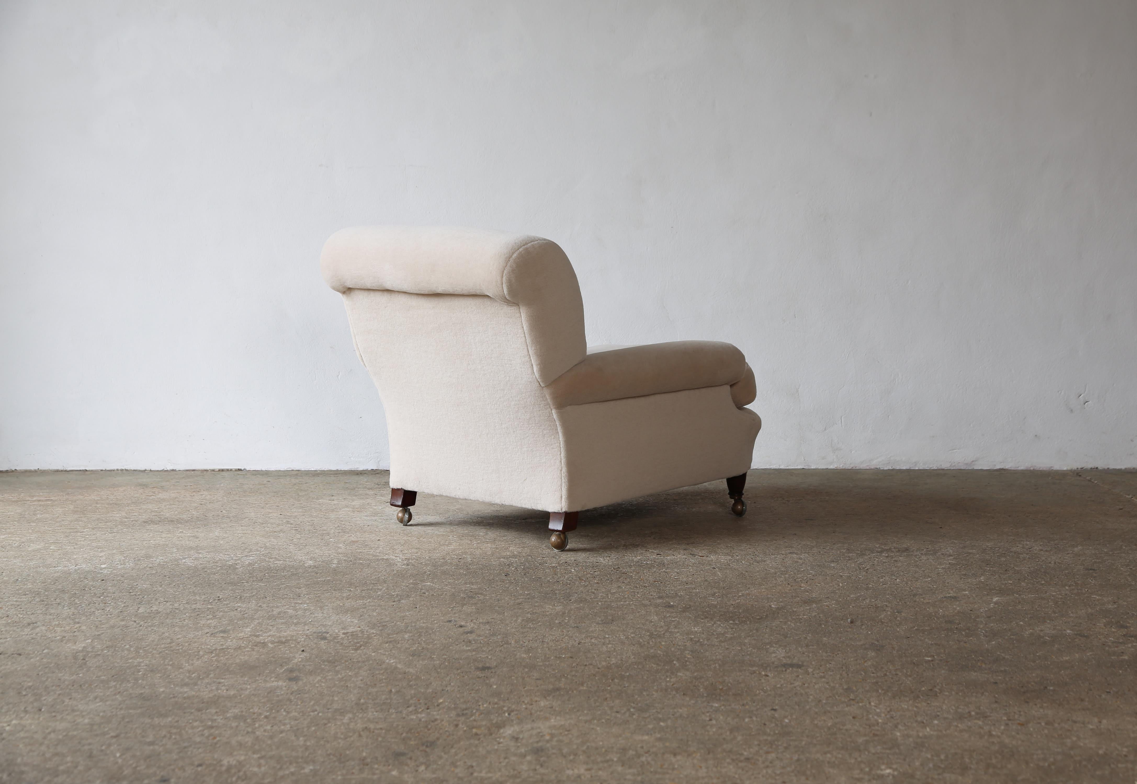 Wood Original Howard Era Deep Seated Armchair, William Birch, England, 19th Century For Sale