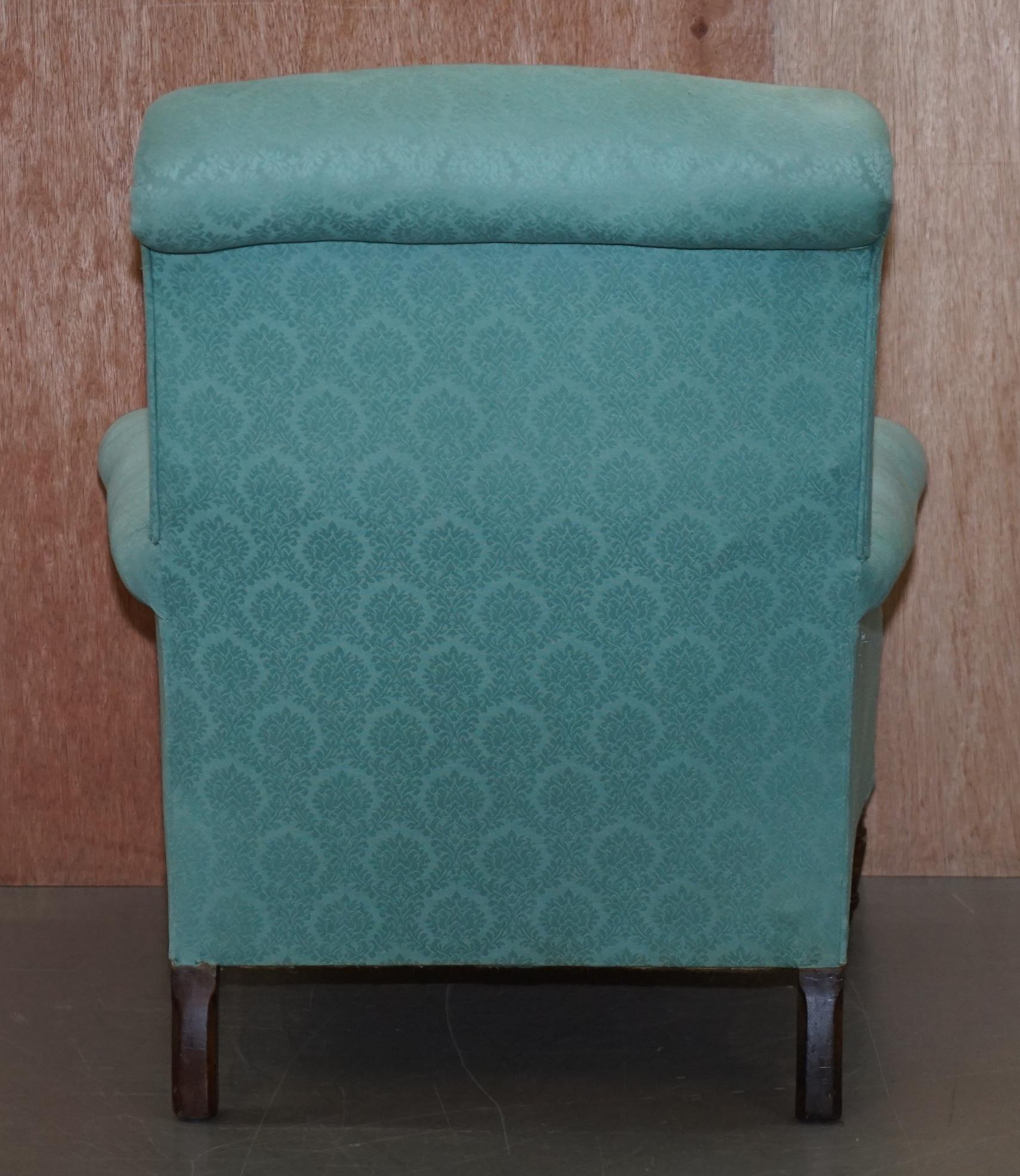 Original Howard & Sons Berners Street Fully Stamped Victorian Club Armchair For Sale 10