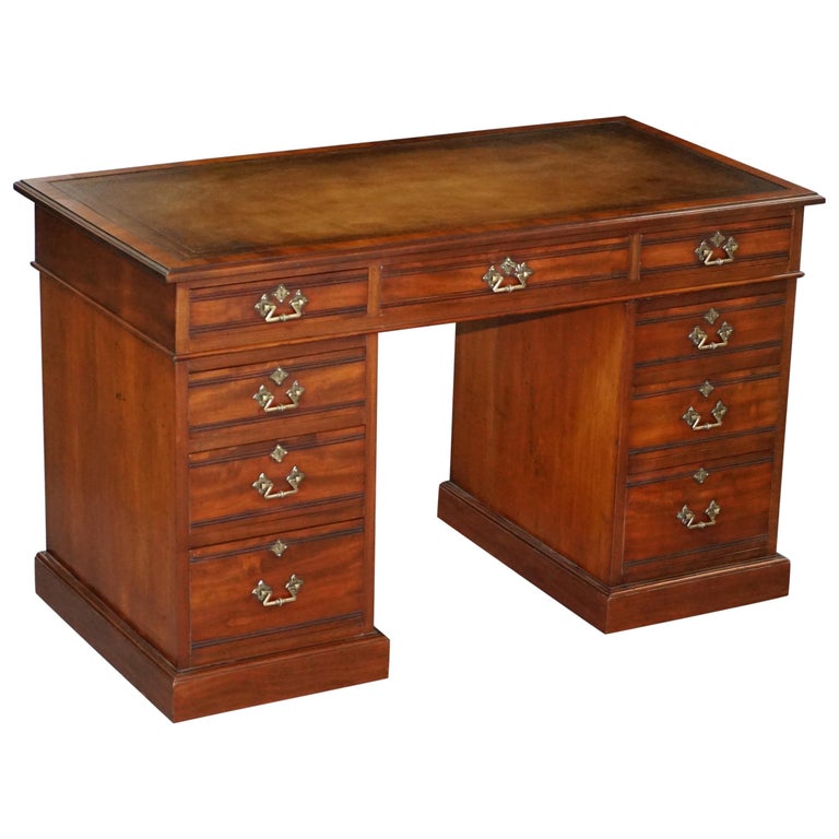 Original Howard And Son S Victorian Twin Pedestal Partner Desk