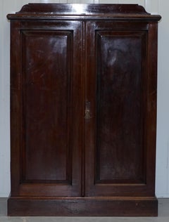 Original Howard & Sons Walnut Victorian Gentleman's Cupboard Sliding Shelves